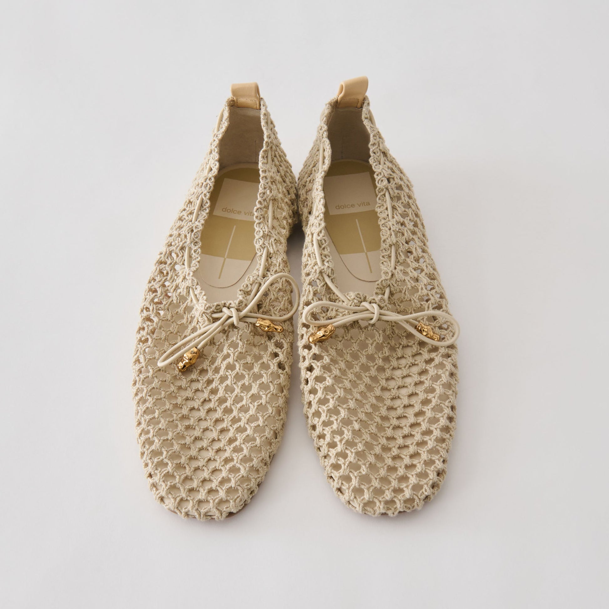 Kaylyn Oatmeal Crochet Flats