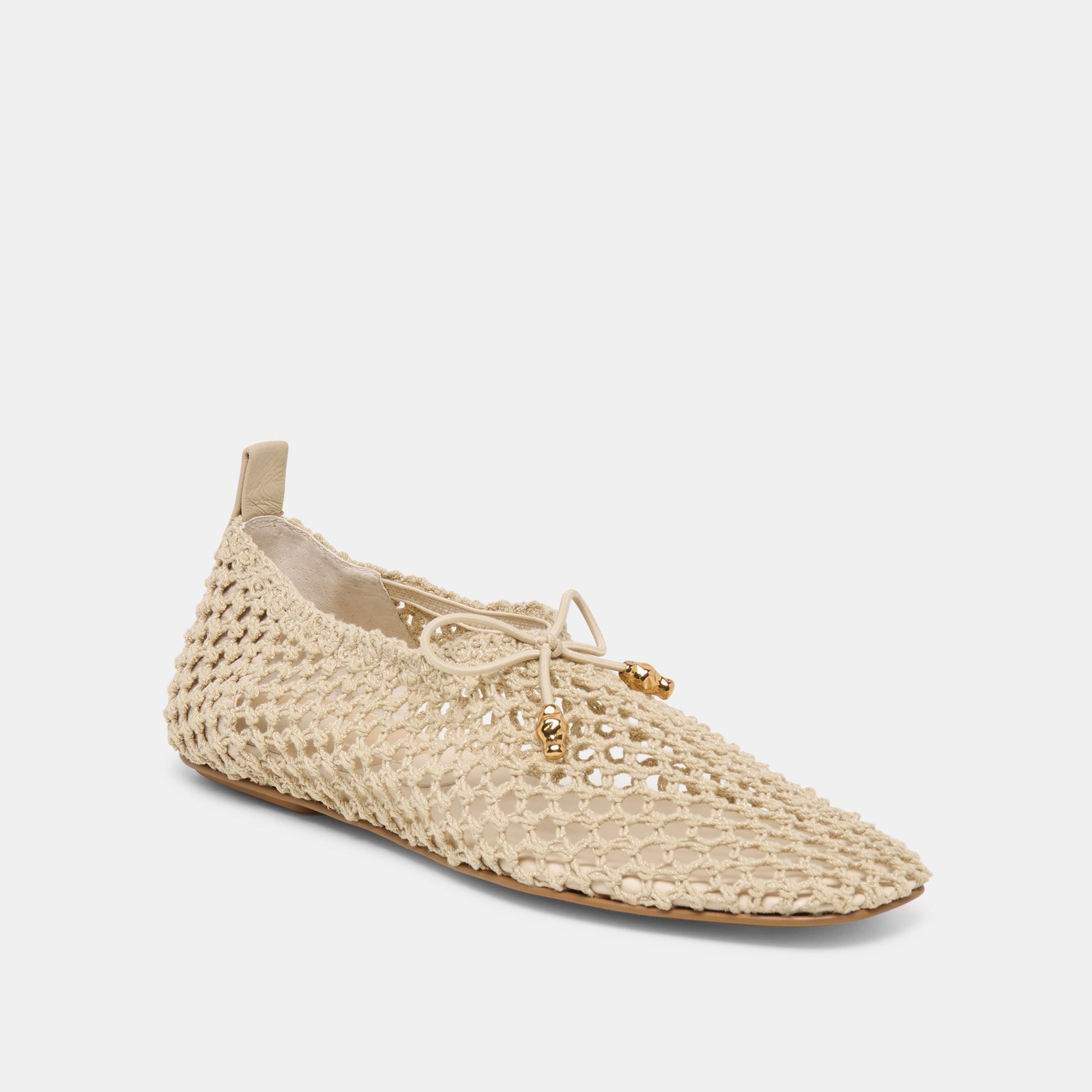 Kaylyn Oatmeal Crochet Flats