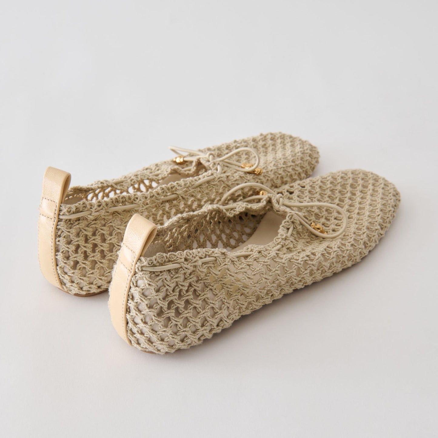 Kaylyn Oatmeal Crochet Flats