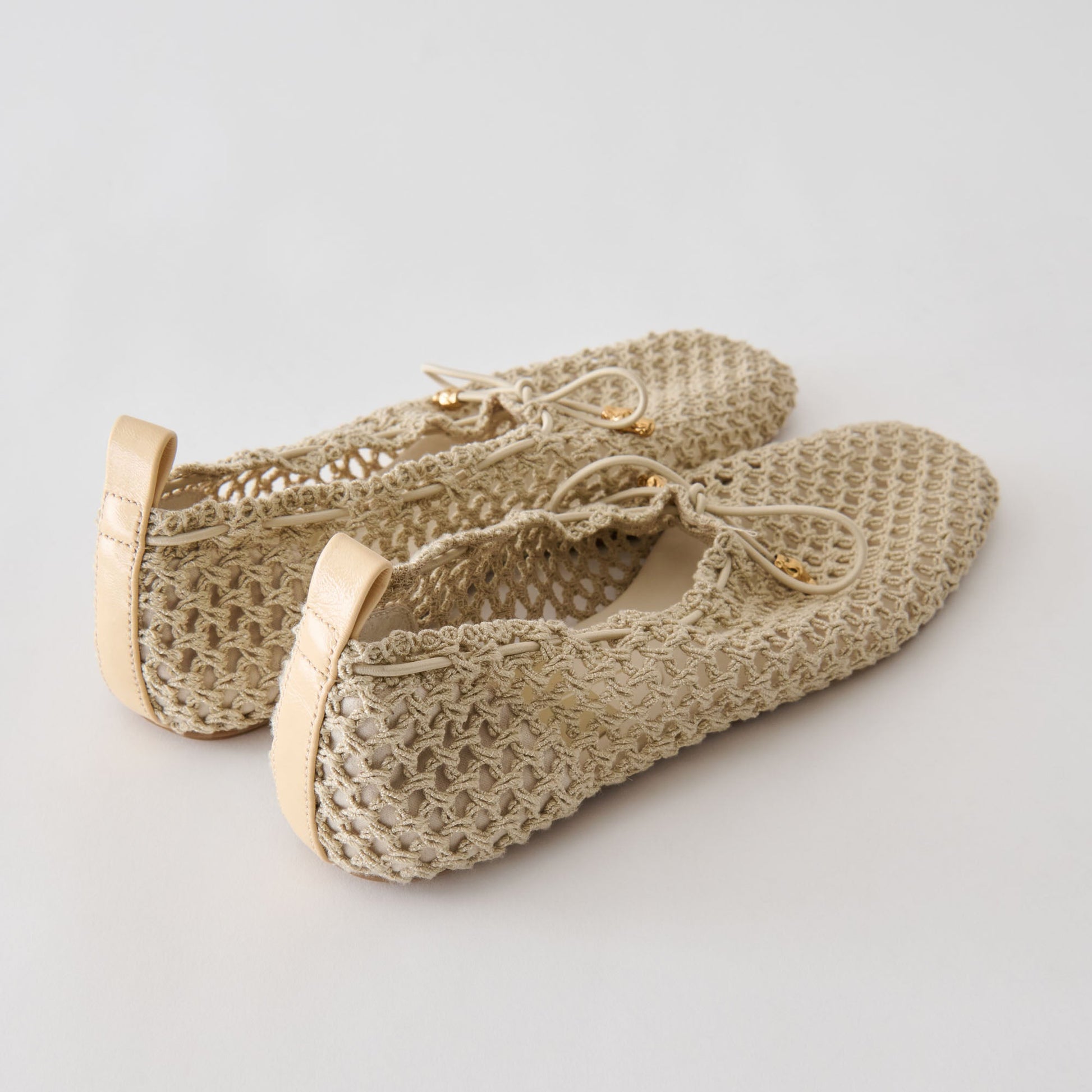 Kaylyn Oatmeal Crochet Flats