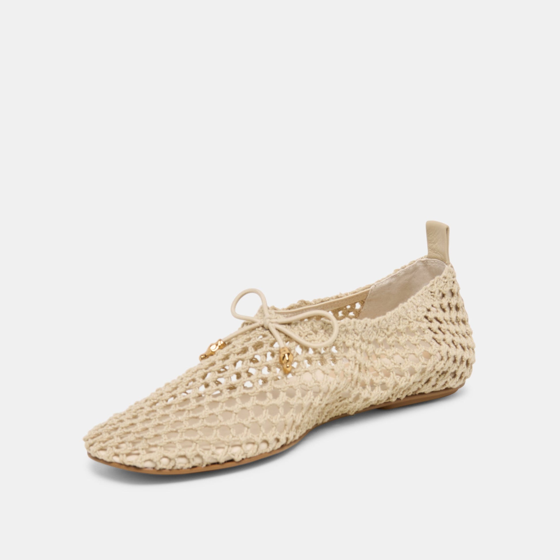 Kaylyn Oatmeal Crochet Flats