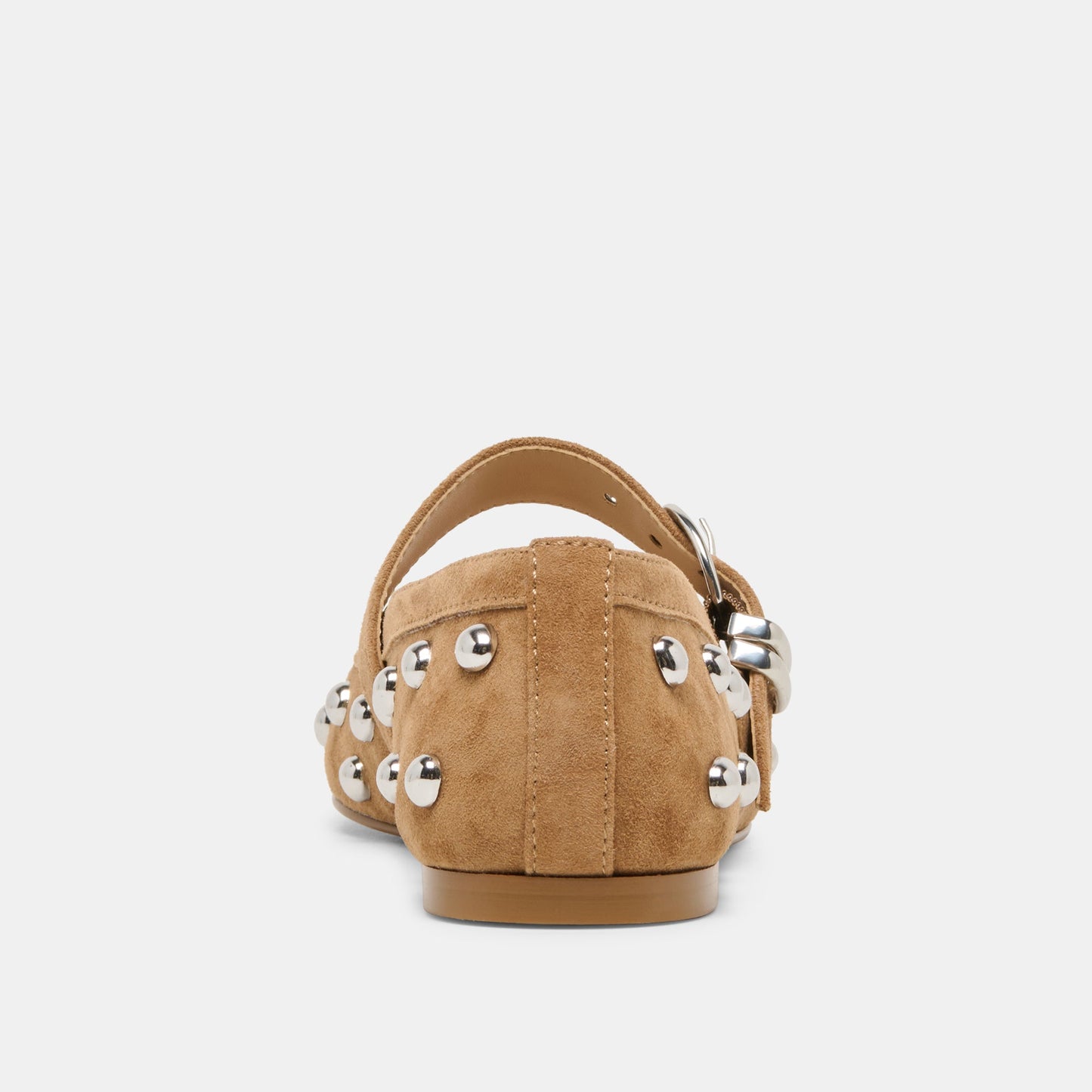 Mikel Stud Lt Brown Suede Ballet Flats