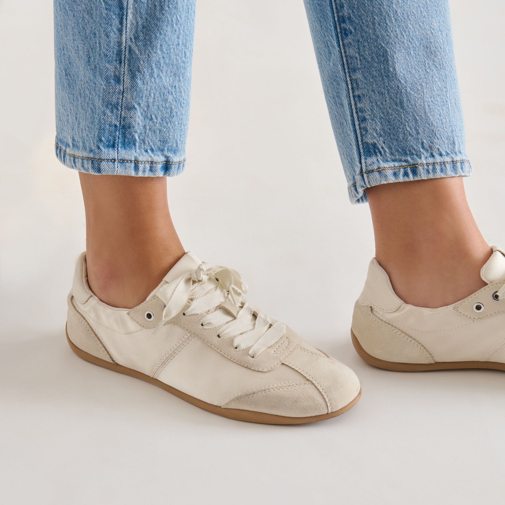Dakoda Off White Satin Sneakers