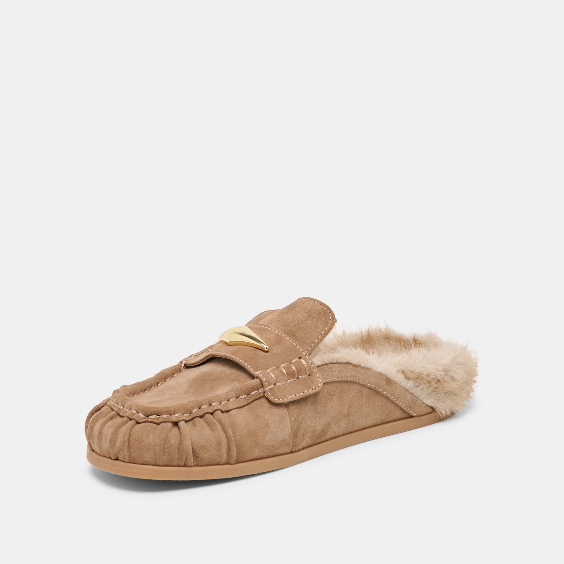 Jodero Plush Mushroom Suede Flats