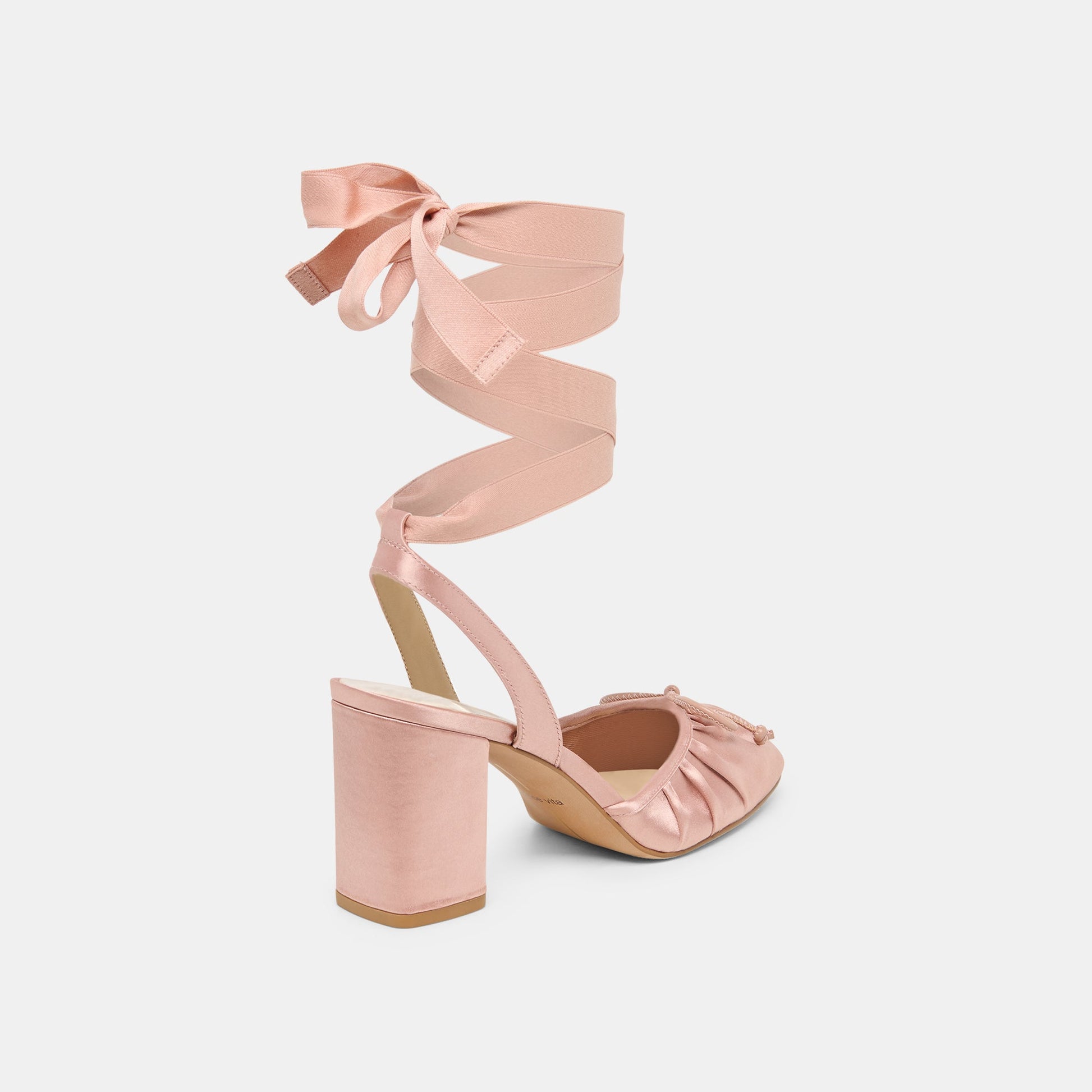 Tisha Lt Blush Satin Heels