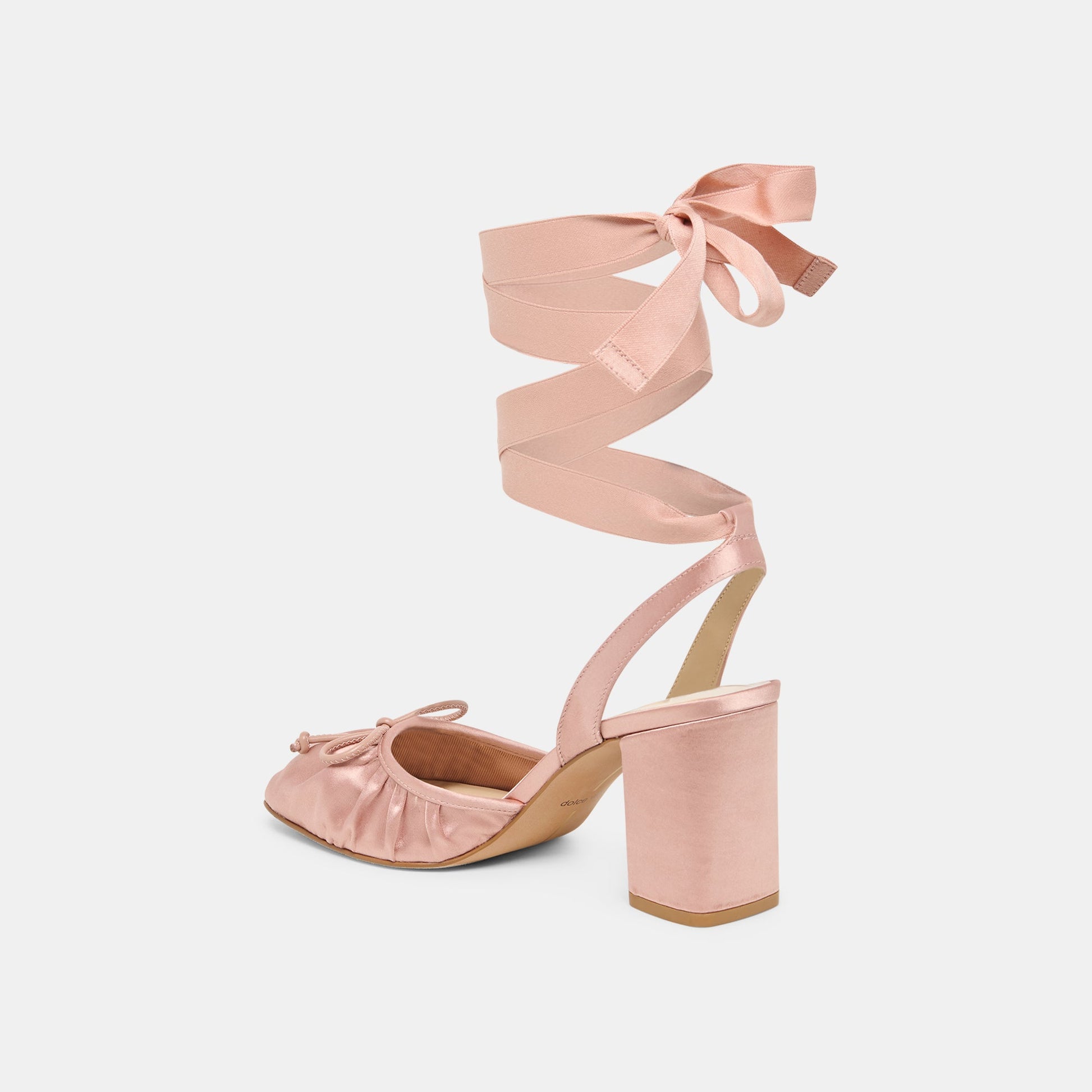 Tisha Lt Blush Satin Heels