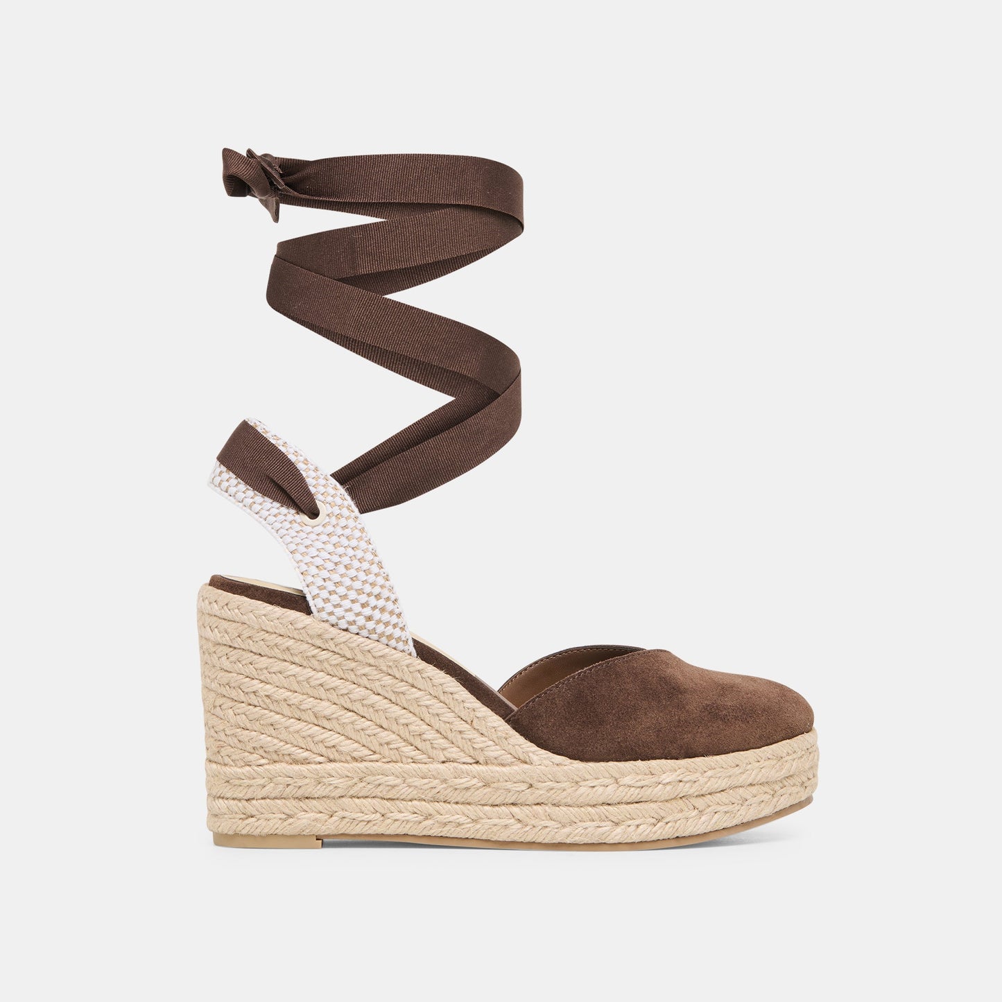 Noura Dk Brown Suede Wedges