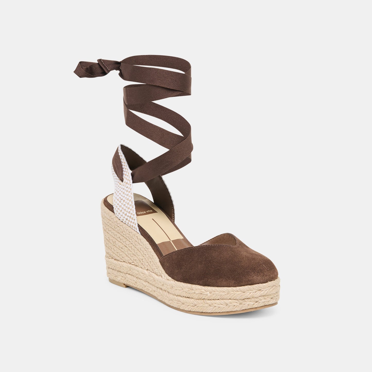 Noura Dk Brown Suede Wedges
