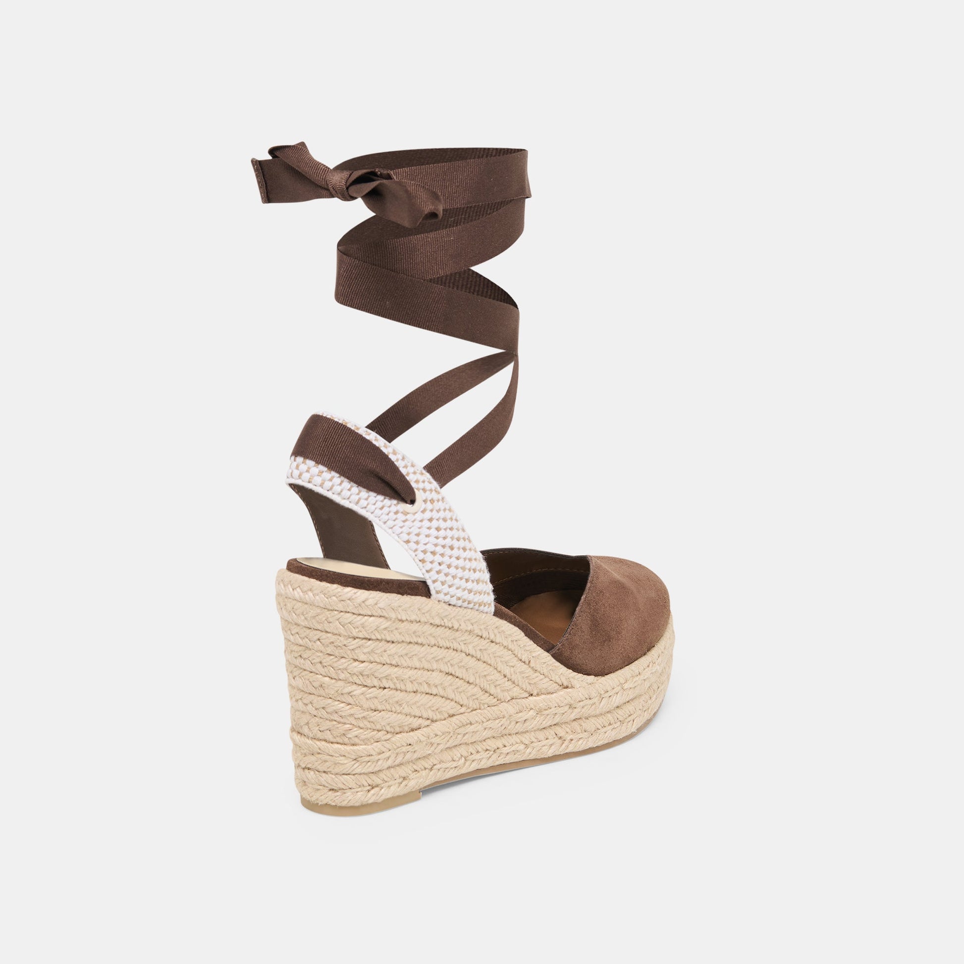 Noura Dk Brown Suede Wedges