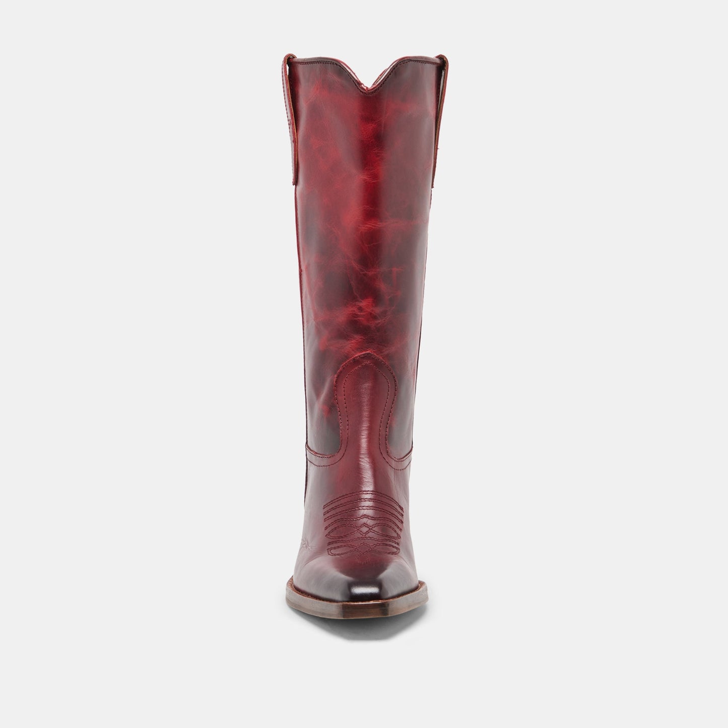 VIGLA Garnet Leather Pointed-Toe Western Boots
