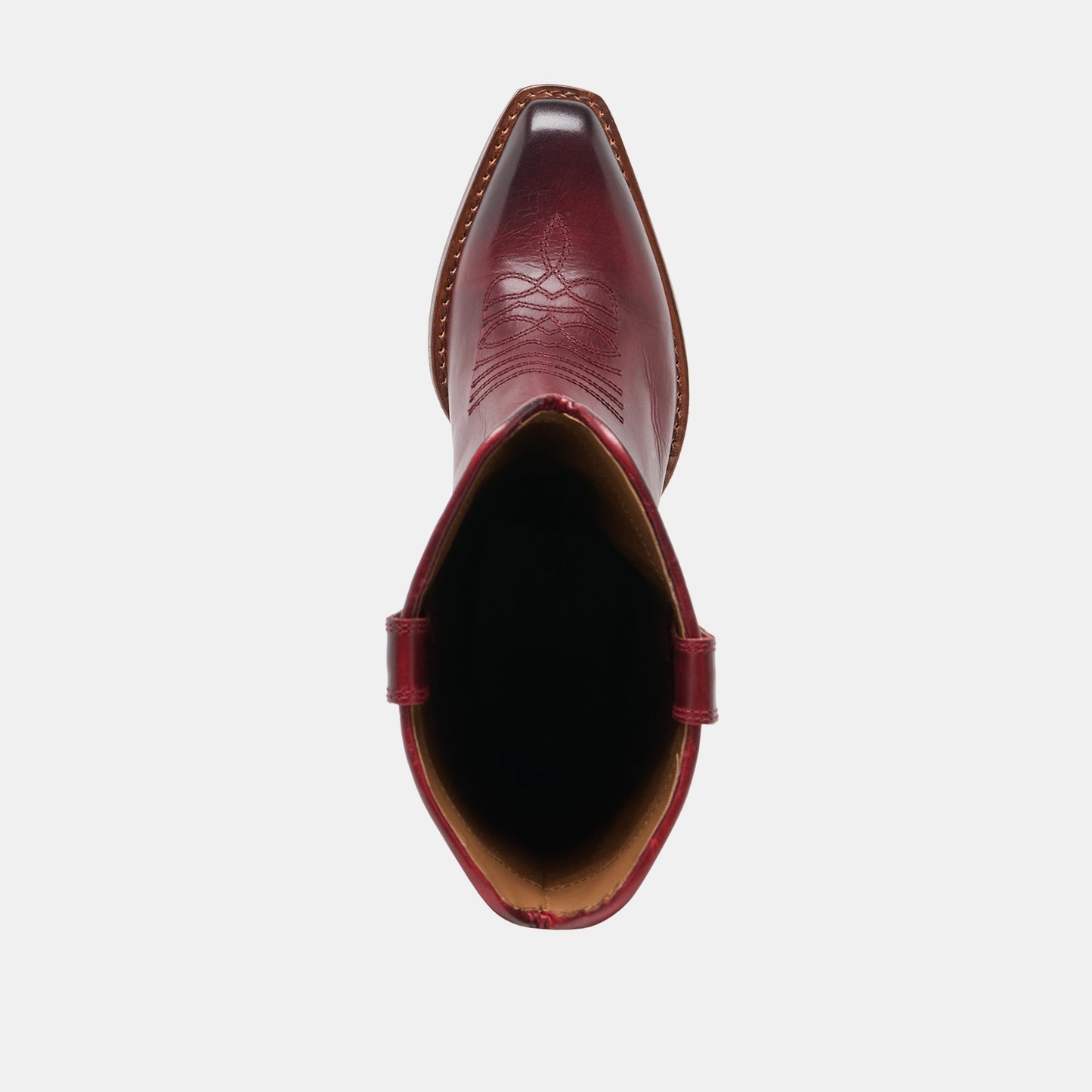 VIGLA Garnet Leather Pointed-Toe Western Boots