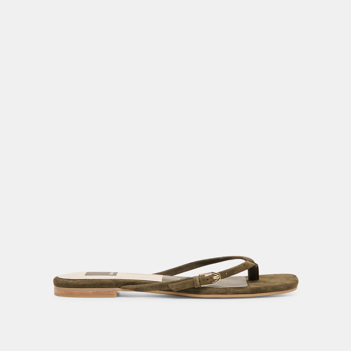 MALTA Dk Olive Suede Buckle Flip-Flop Sandals