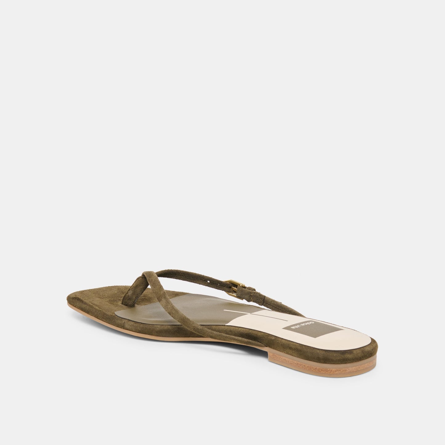 MALTA Dk Olive Suede Buckle Flip-Flop Sandals