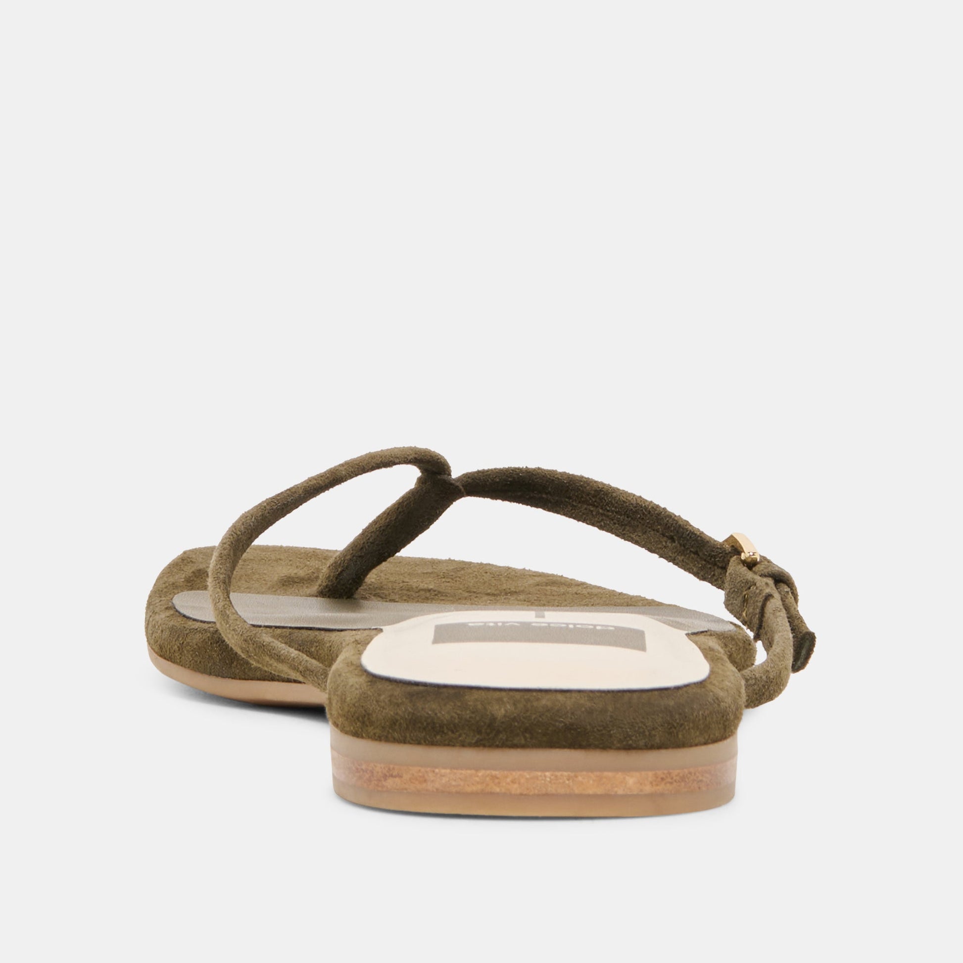 MALTA Dk Olive Suede Buckle Flip-Flop Sandals