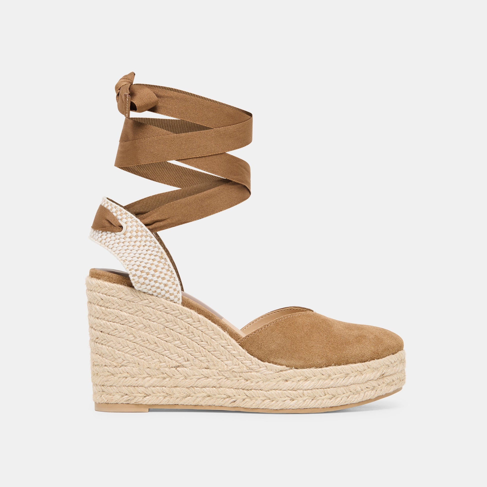 Noura Lt Brown Suede Wedges