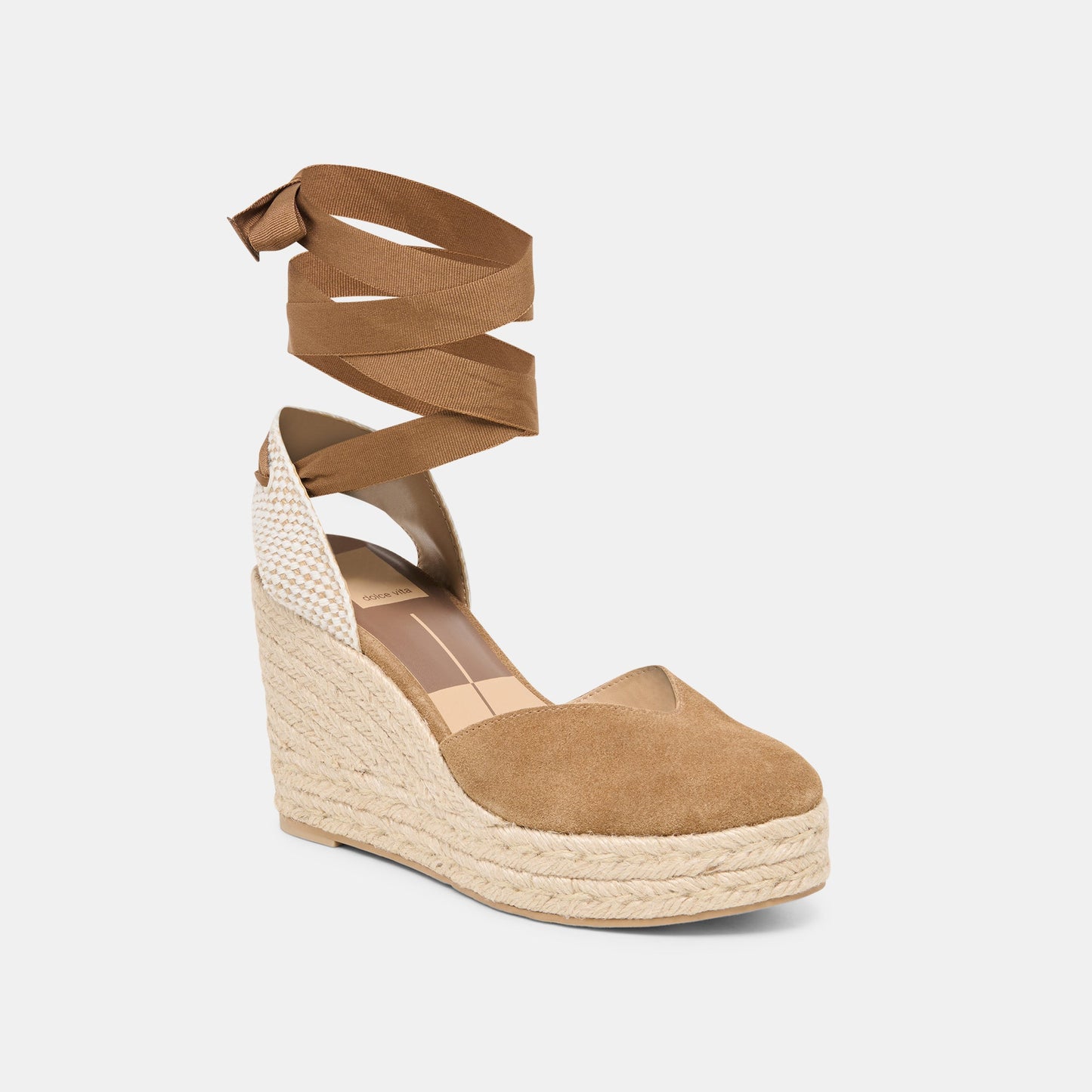 Noura Lt Brown Suede Wedges