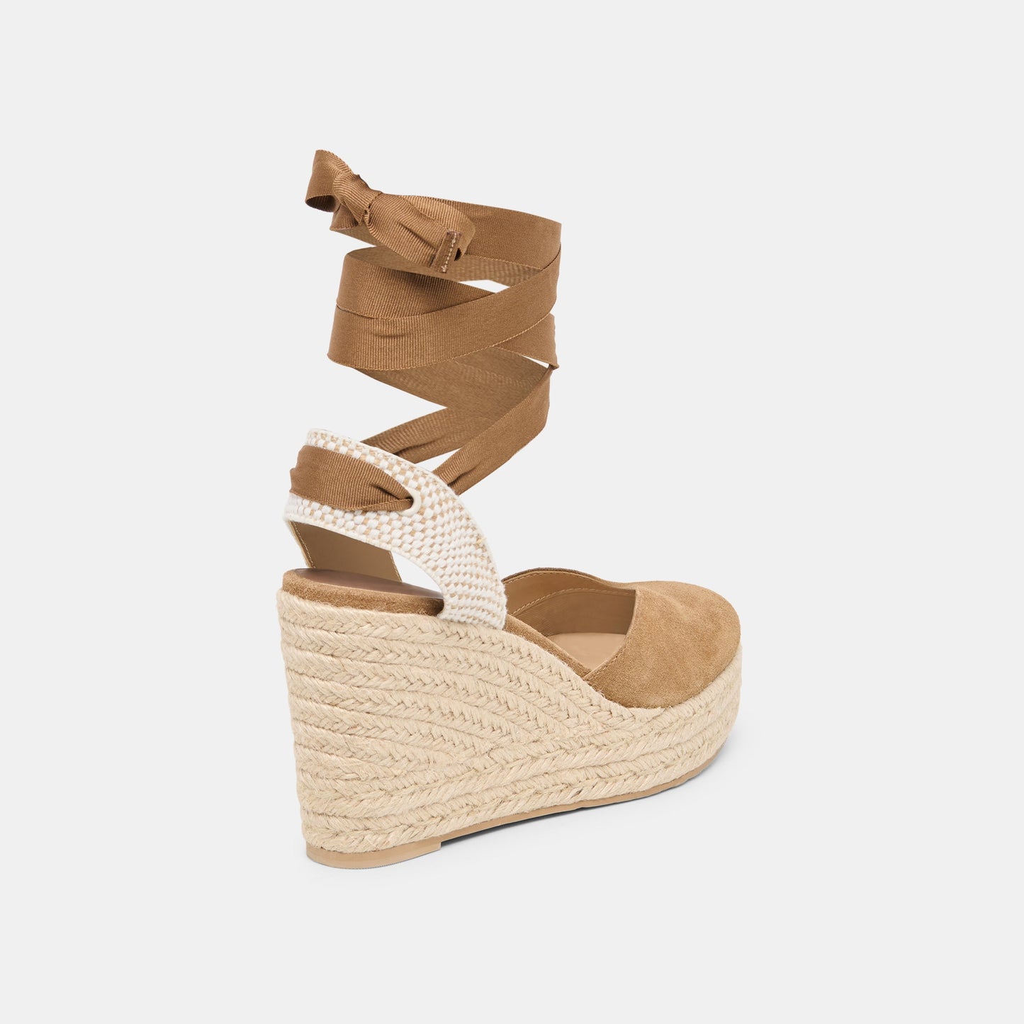 Noura Lt Brown Suede Wedges
