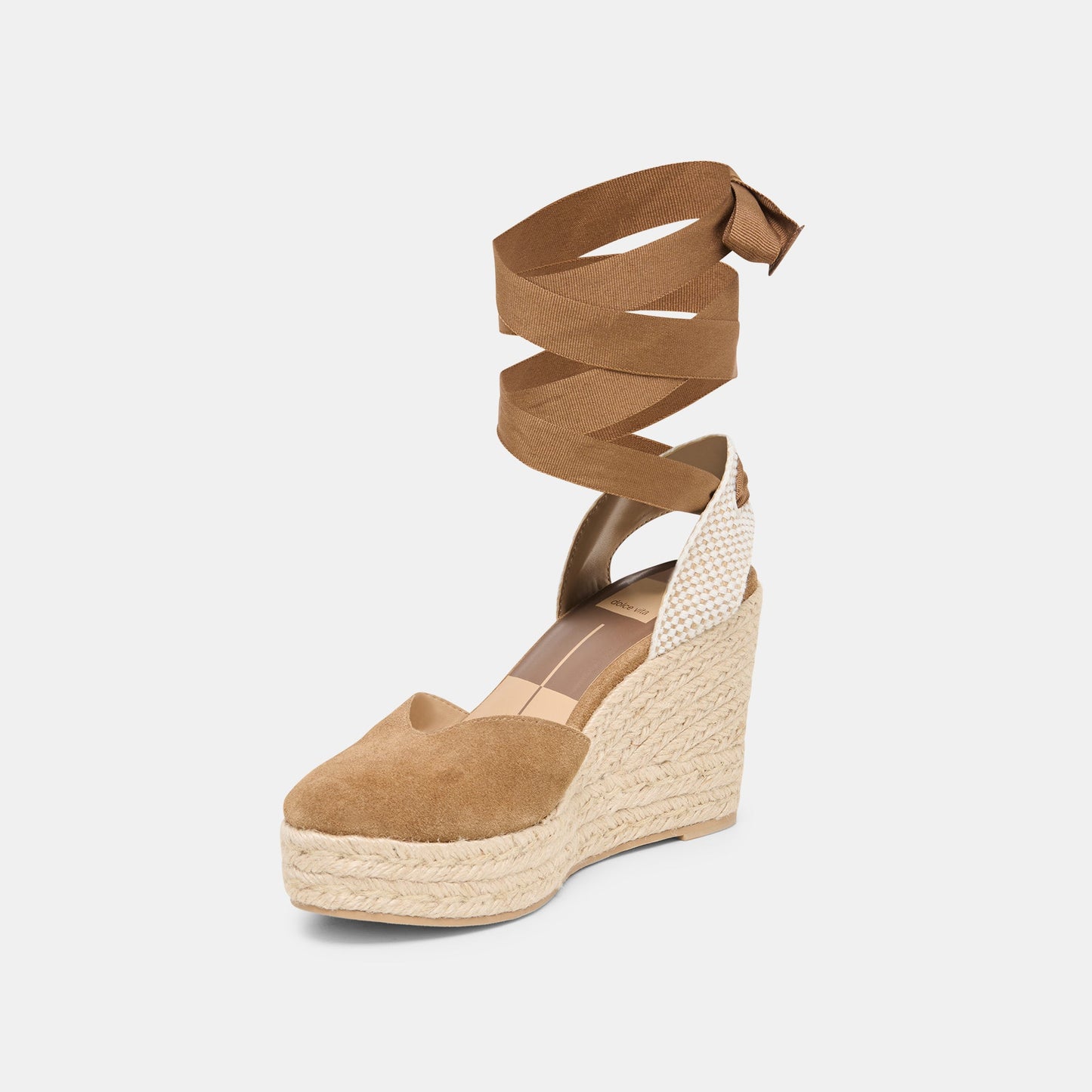 Noura Lt Brown Suede Wedges