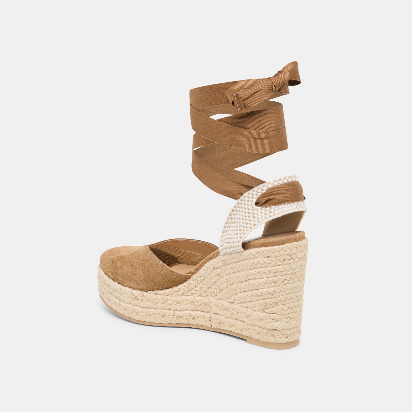 Noura Lt Brown Suede Wedges