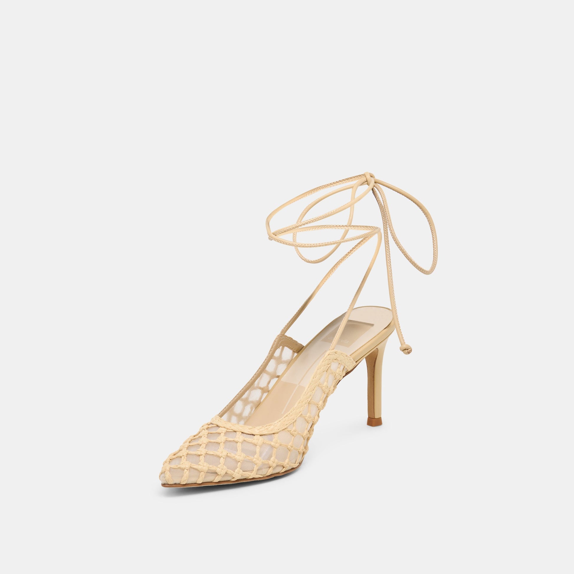 Yael Lt Natural Woven Raffia Heels