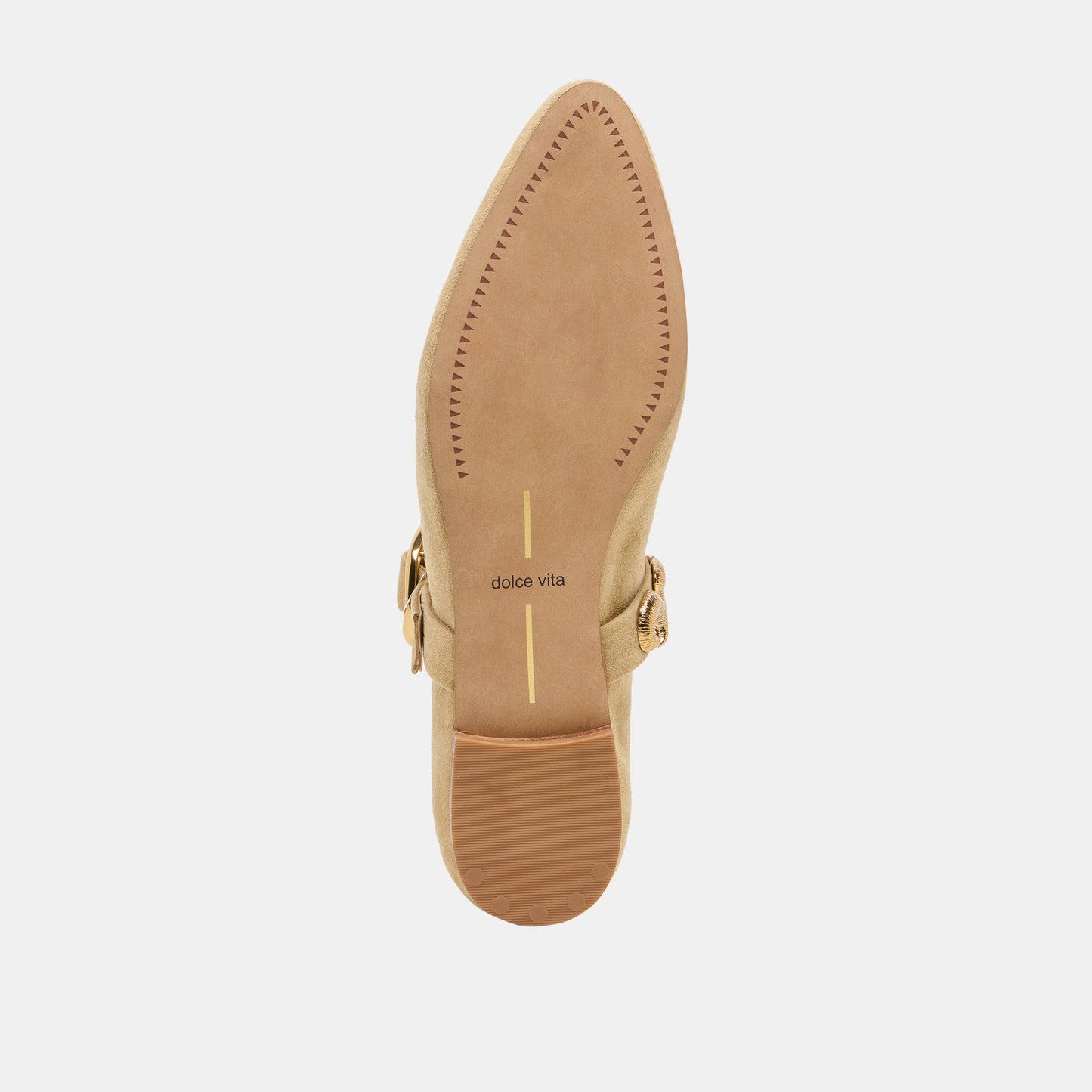 LOREE Desert Taupe Suede Mary-Jane Metal Detail Ballet Flats