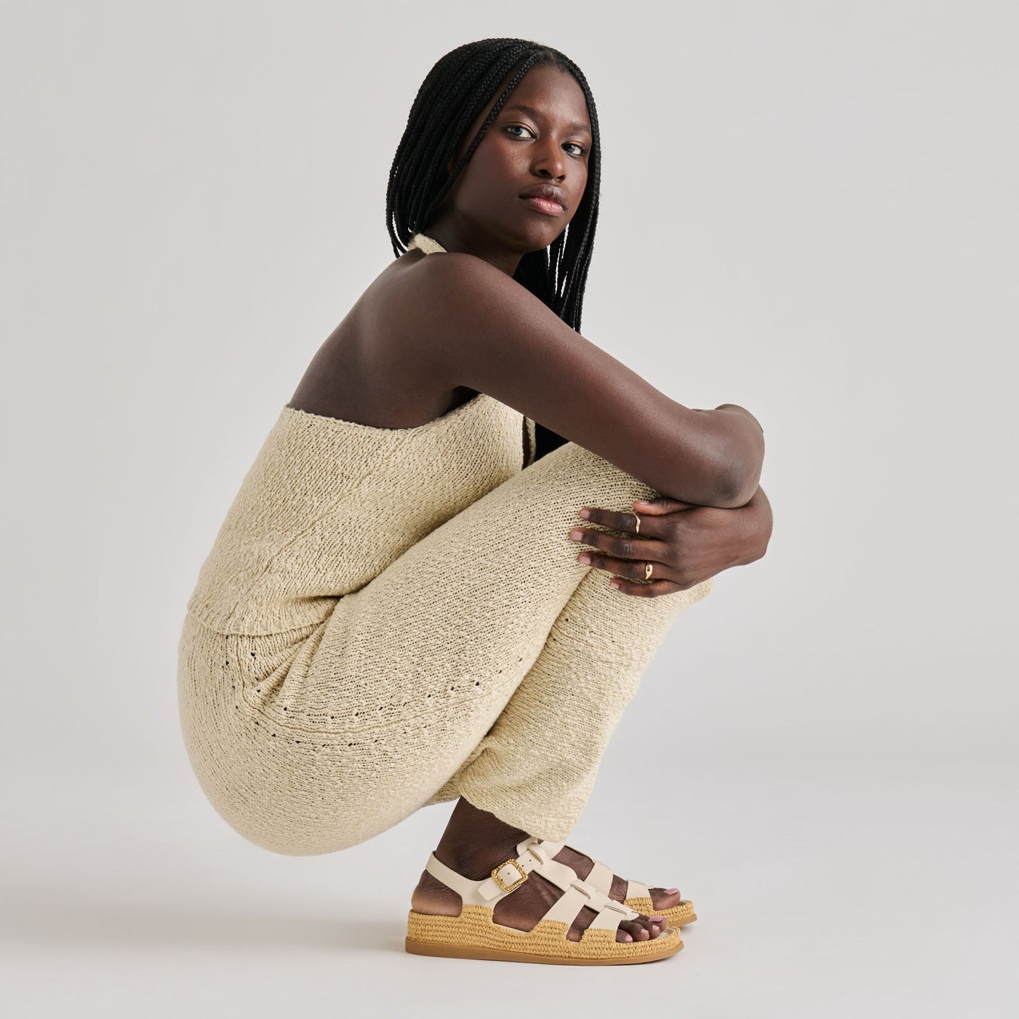 Shenna Bone Leather Sandals