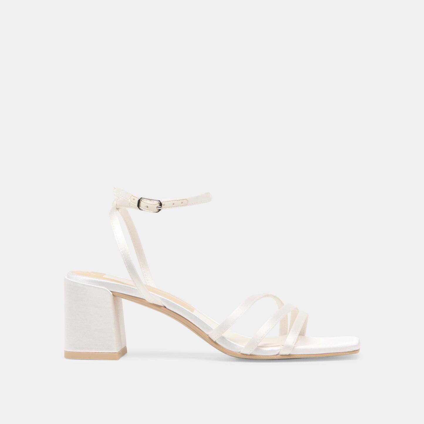 Ysabel True White Satin Heels
