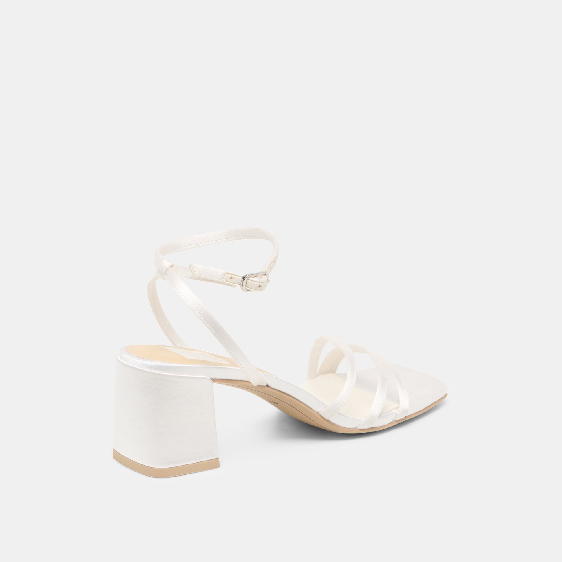 Ysabel True White Satin Heels