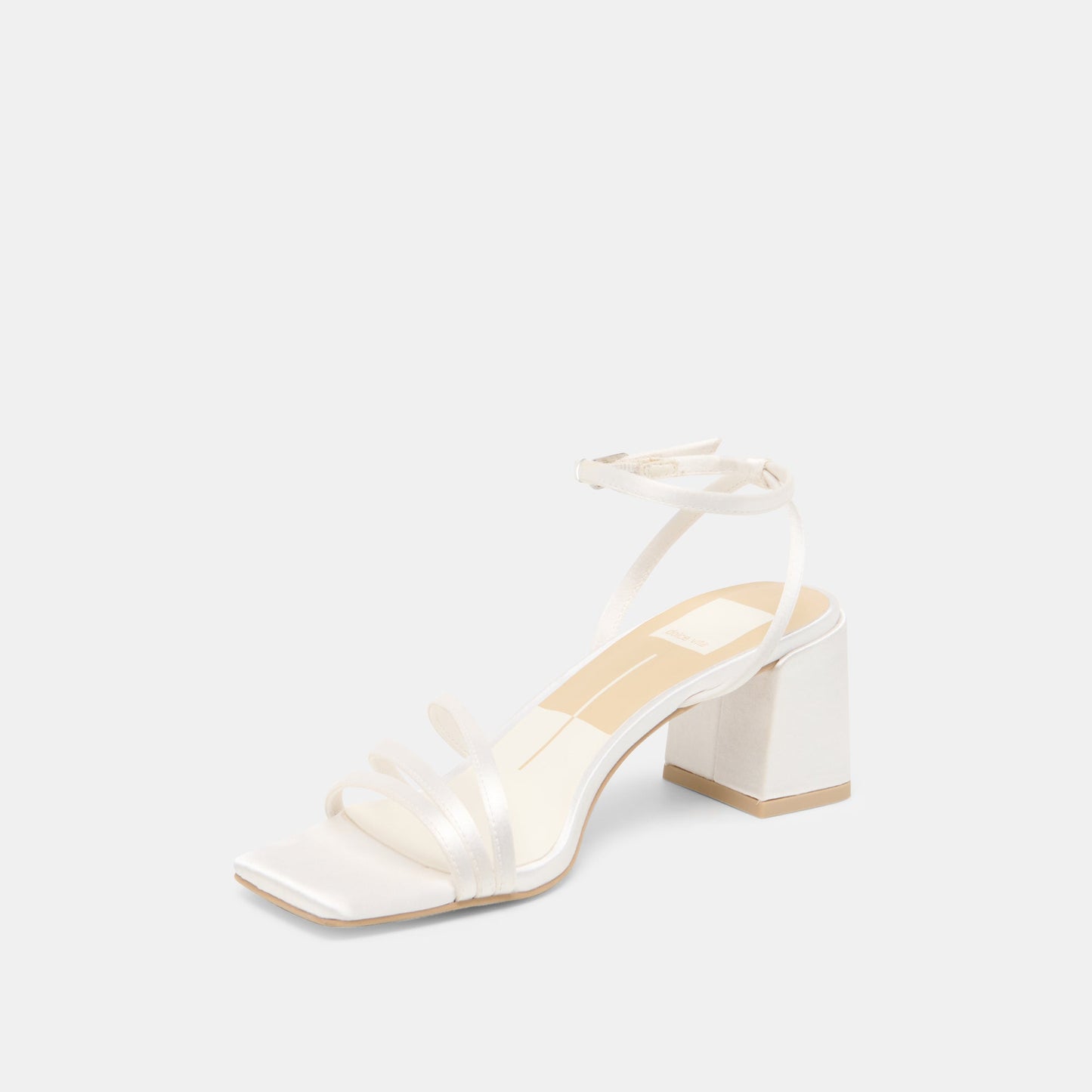 Ysabel True White Satin Heels