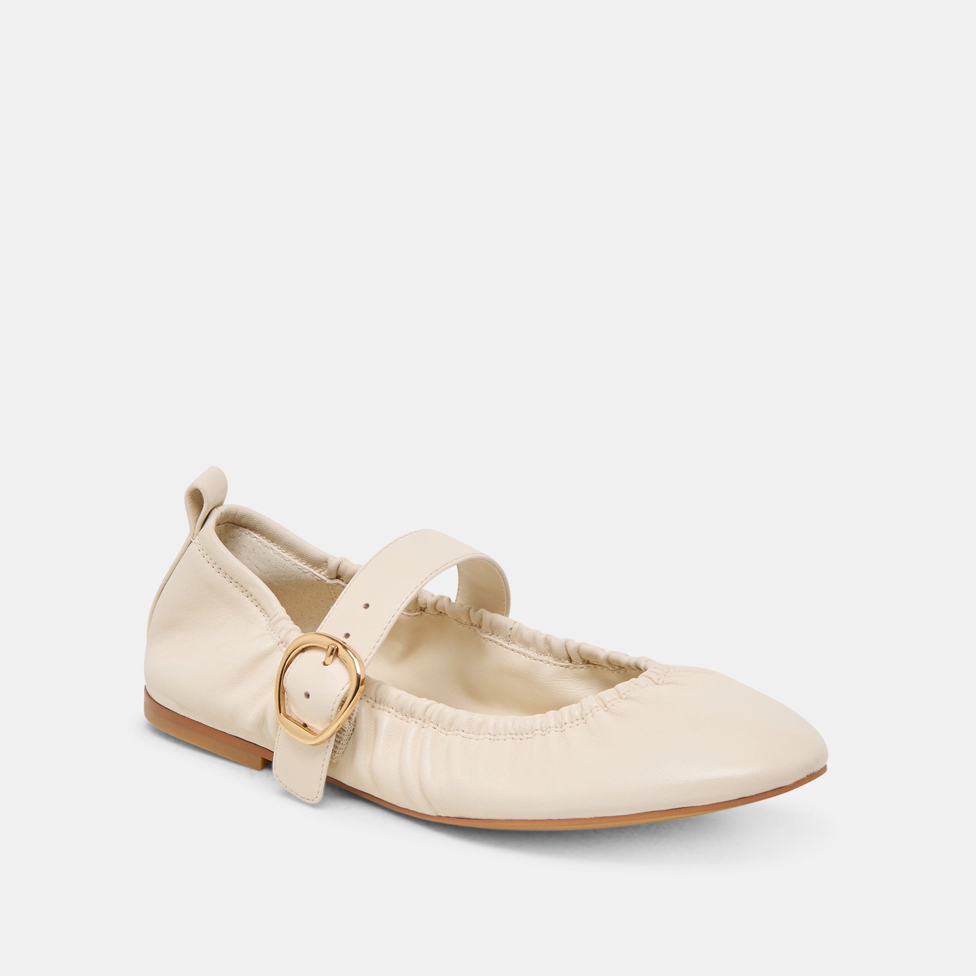 Caely Bone Leather Ballet Flats