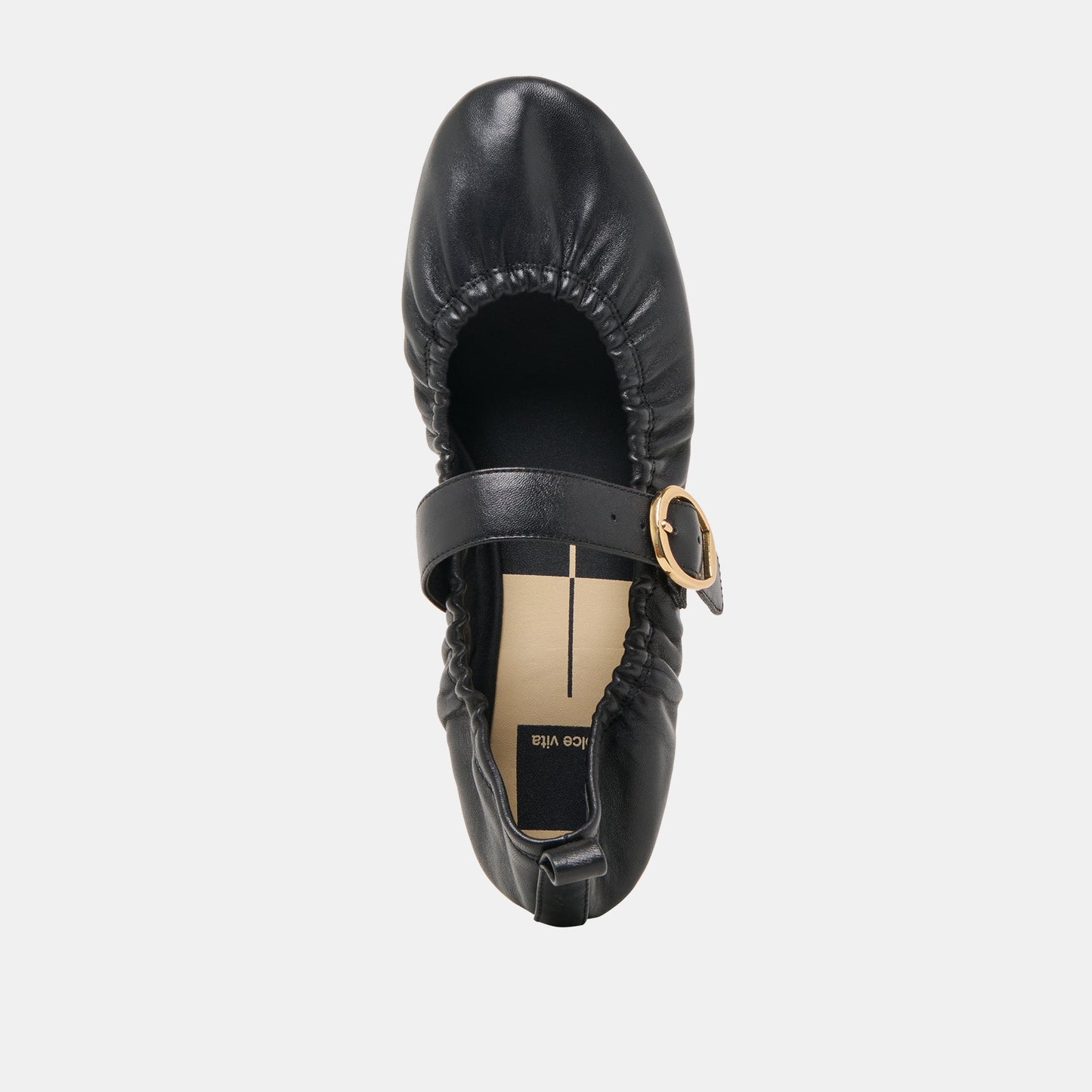 Caely Black Leather Ballet Flats