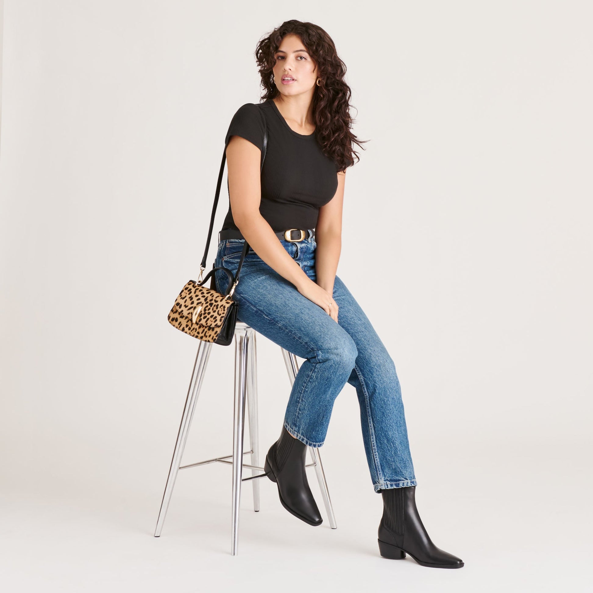 Faint H2O Waterproof Black Leather Booties
