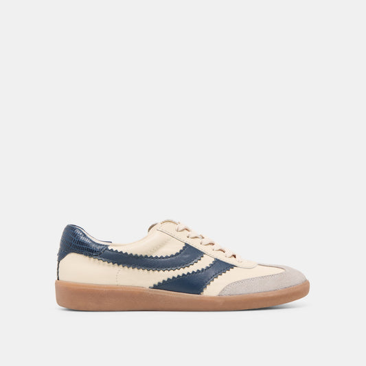 Merit White Navy Leather Sneakers