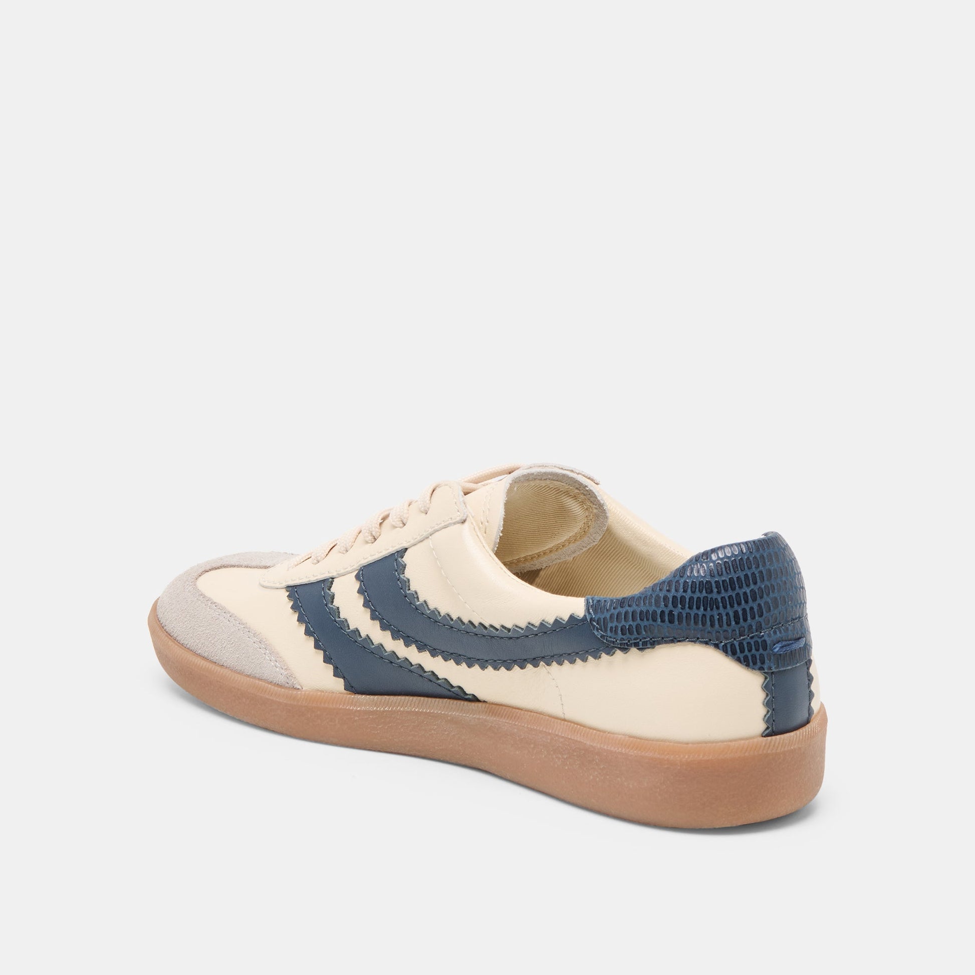 Merit White Navy Leather Sneakers