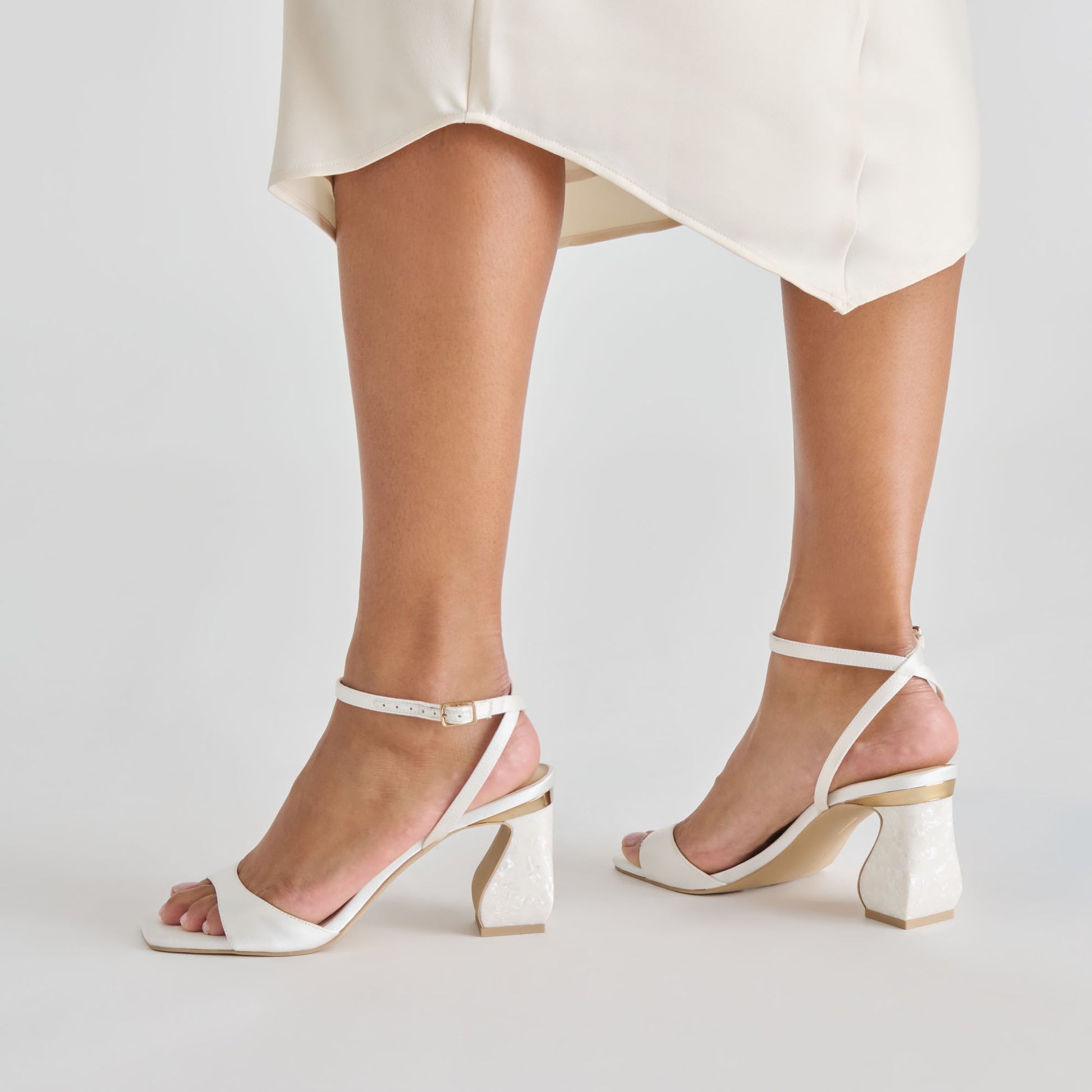 Tilda True White Satin Heels