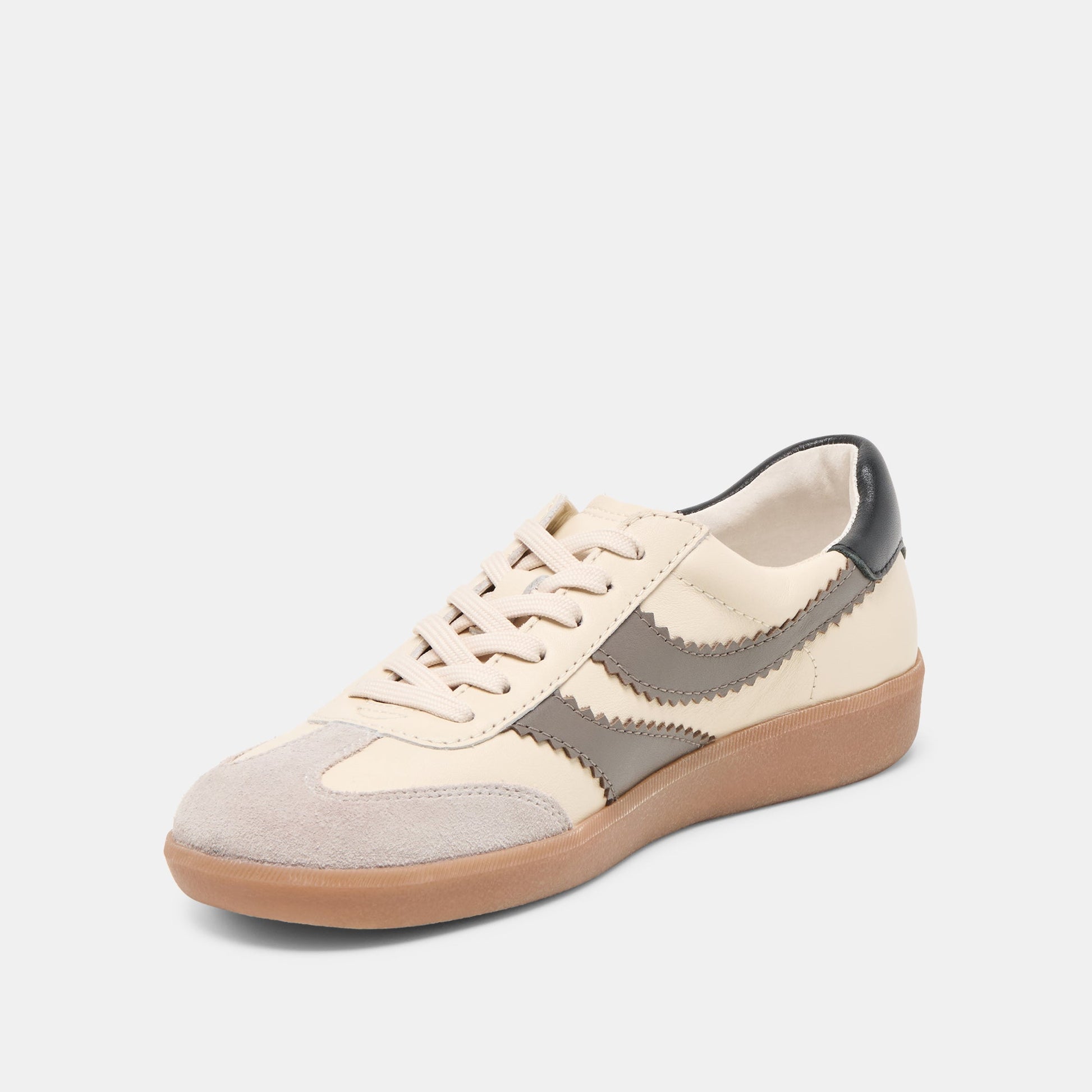 Merit White Grey Leather Sneakers