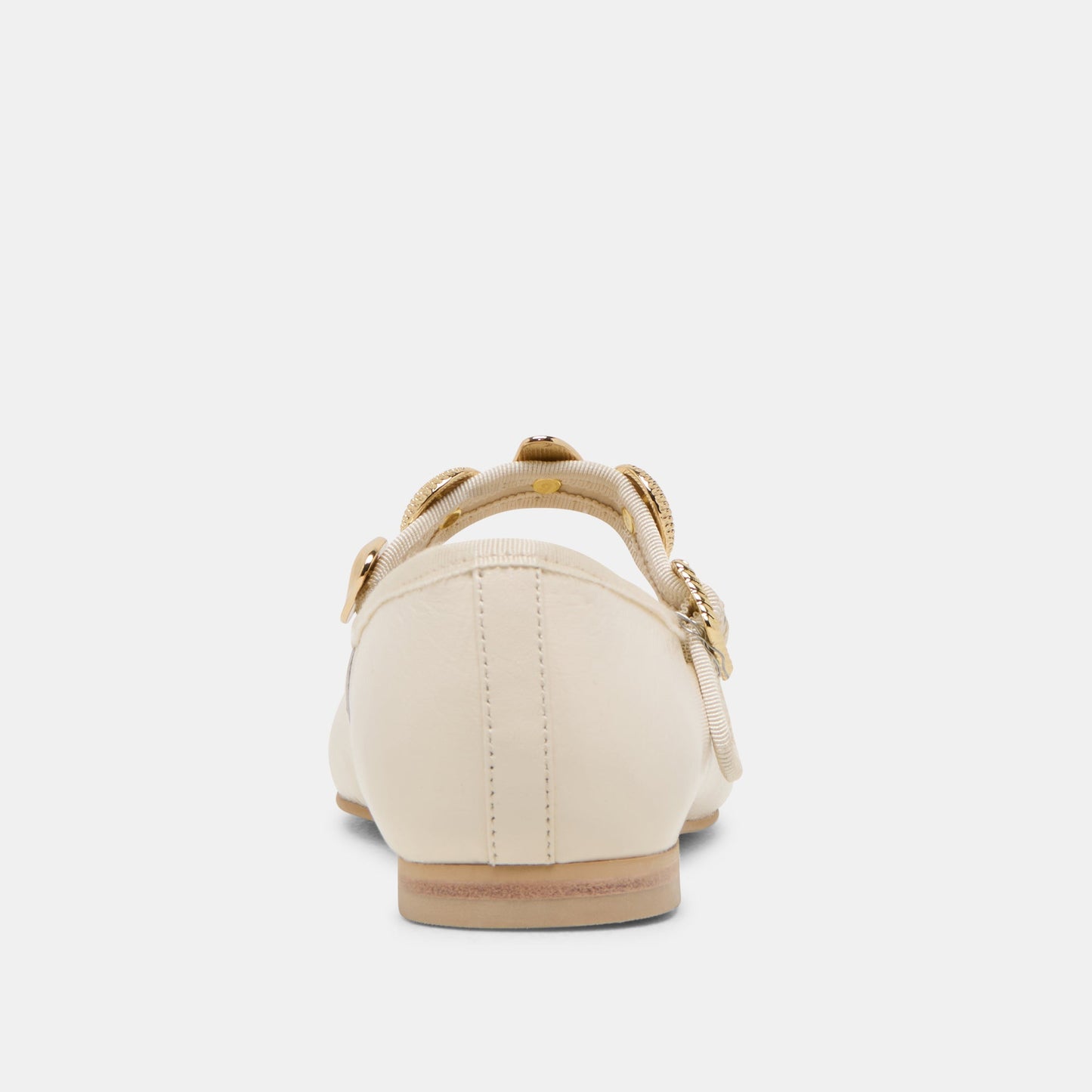 Relan Off White Leather Ballet Flats