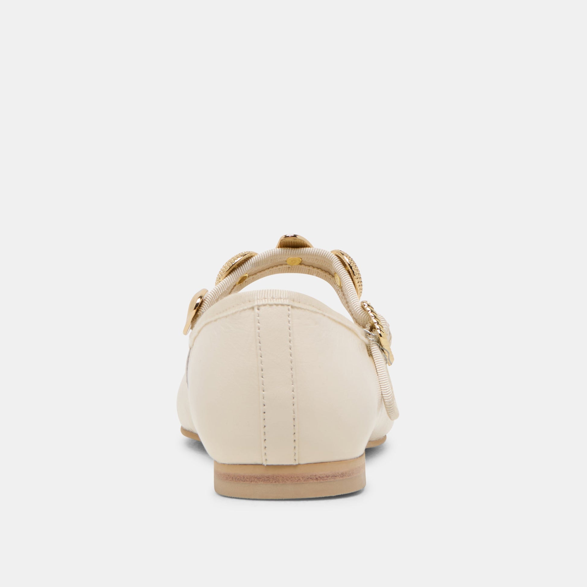 Relan Off White Leather Ballet Flats