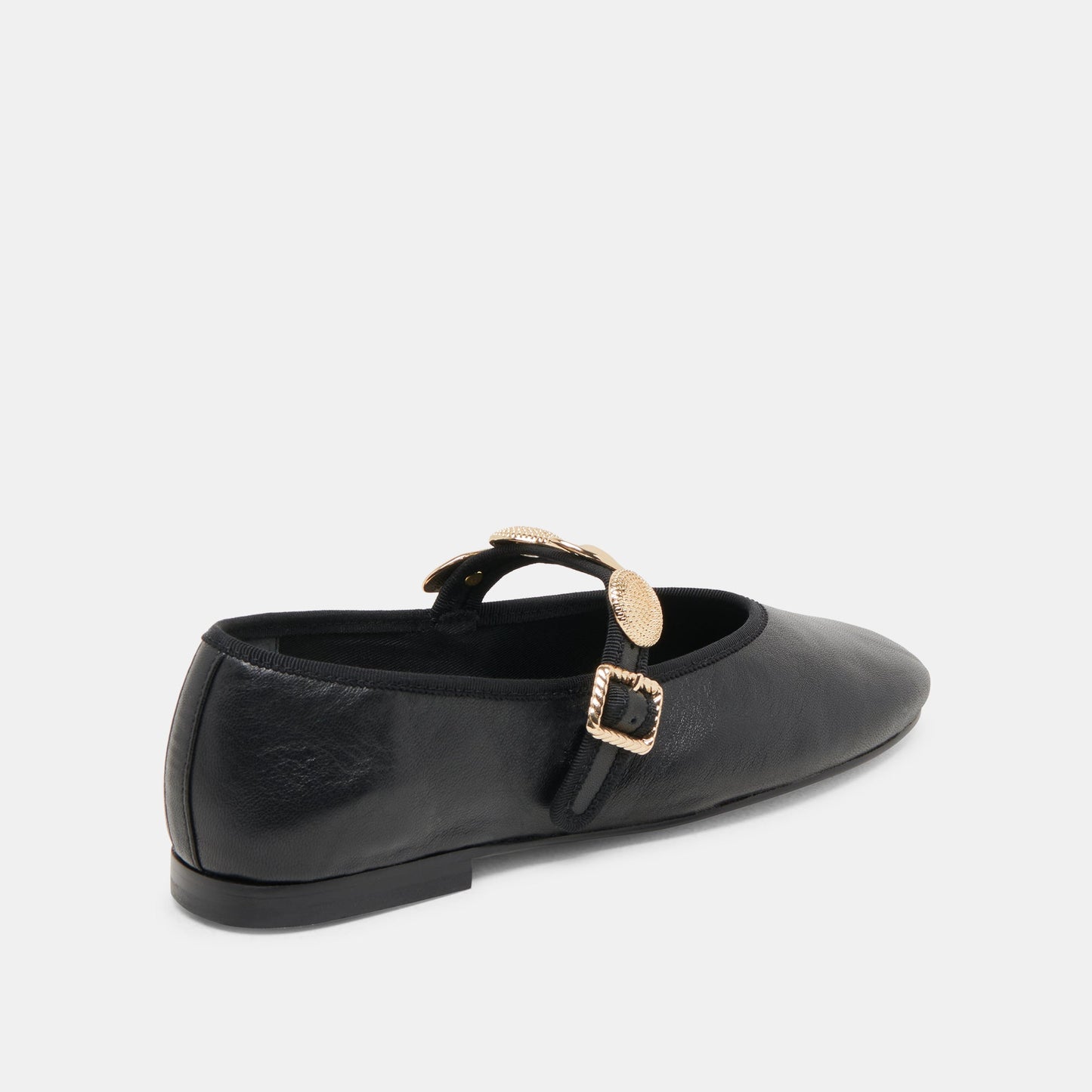 Relan Black Leather Ballet Flats