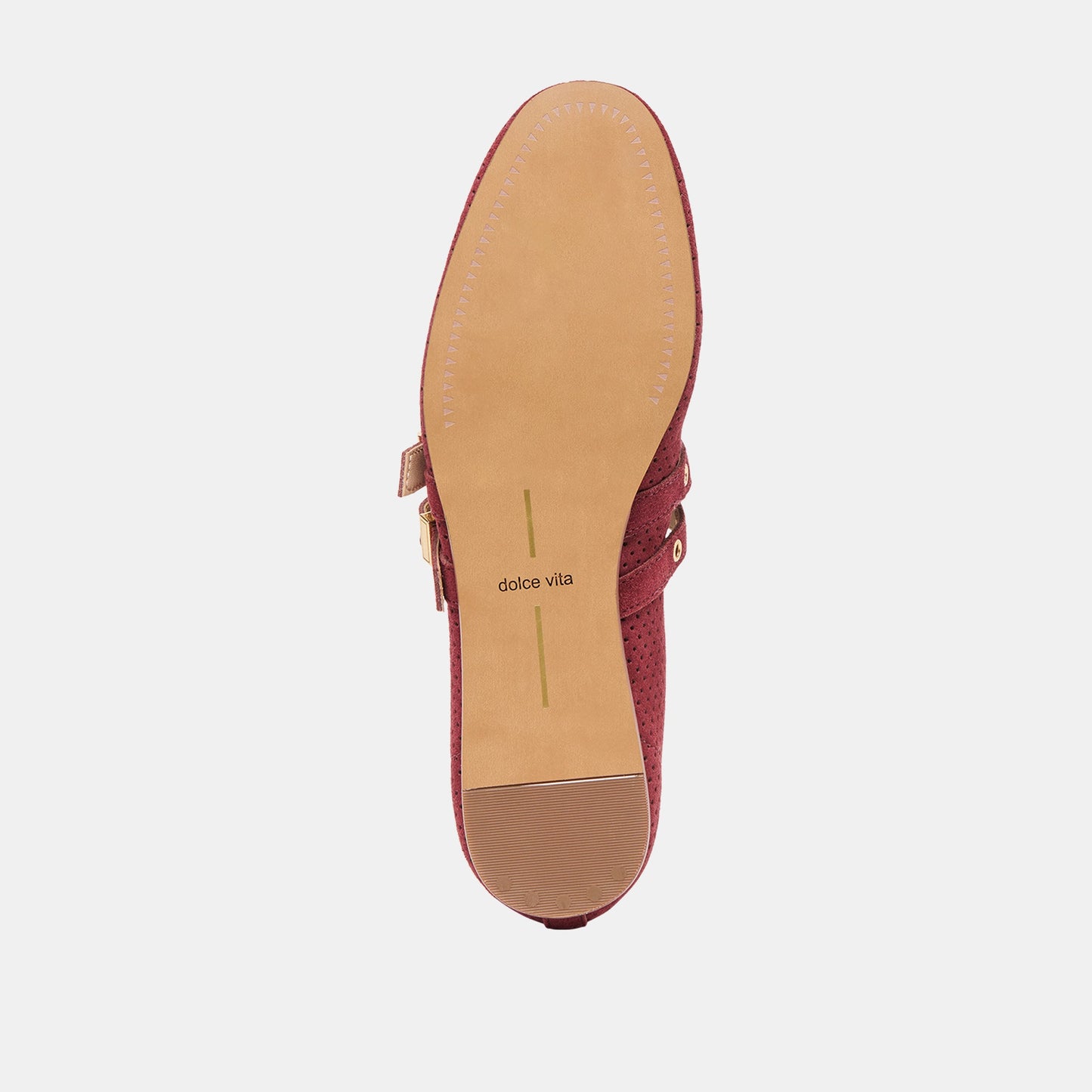 Baylee Grommet Oxblood Perforated Suede Ballet Flats