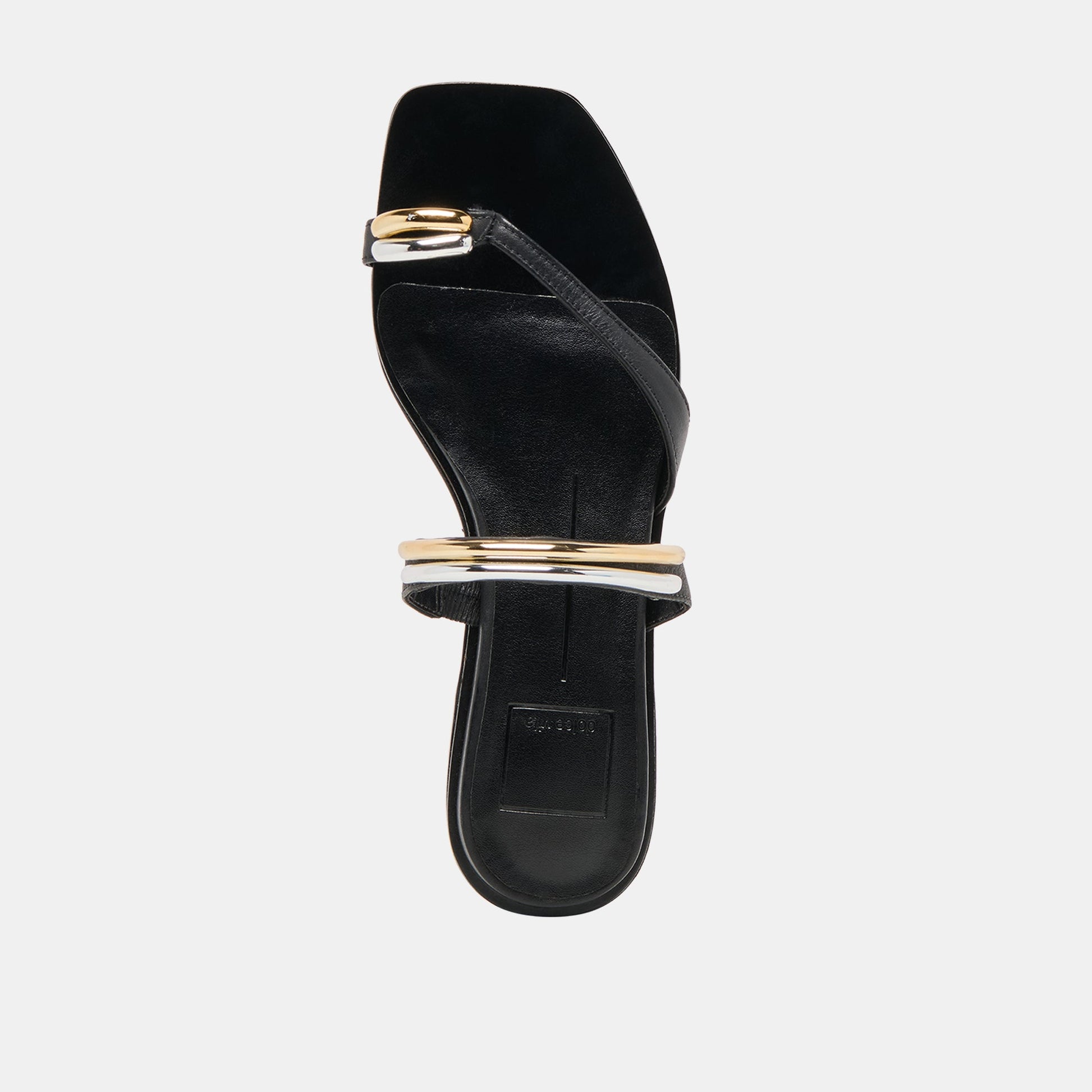 Tarina Black Leather Sandals