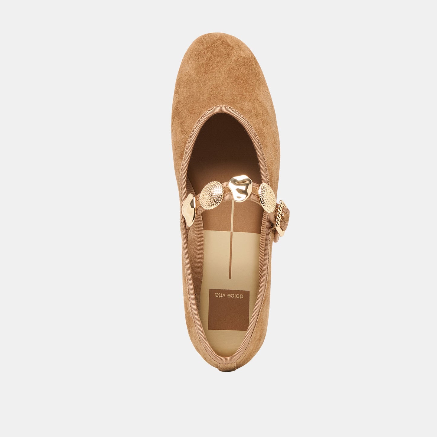 Relan Lt Brown Suede Ballet Flats