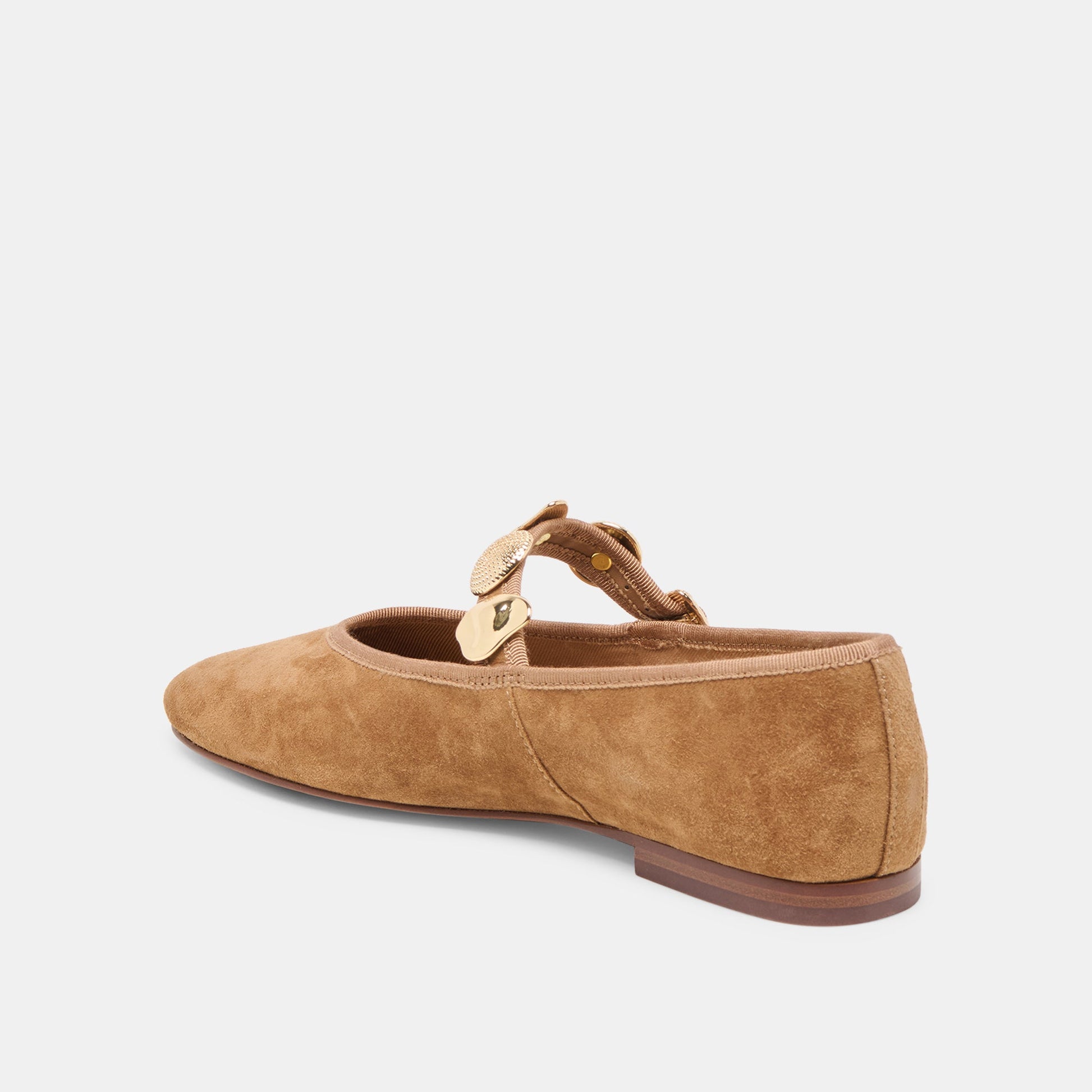 Relan Lt Brown Suede Ballet Flats