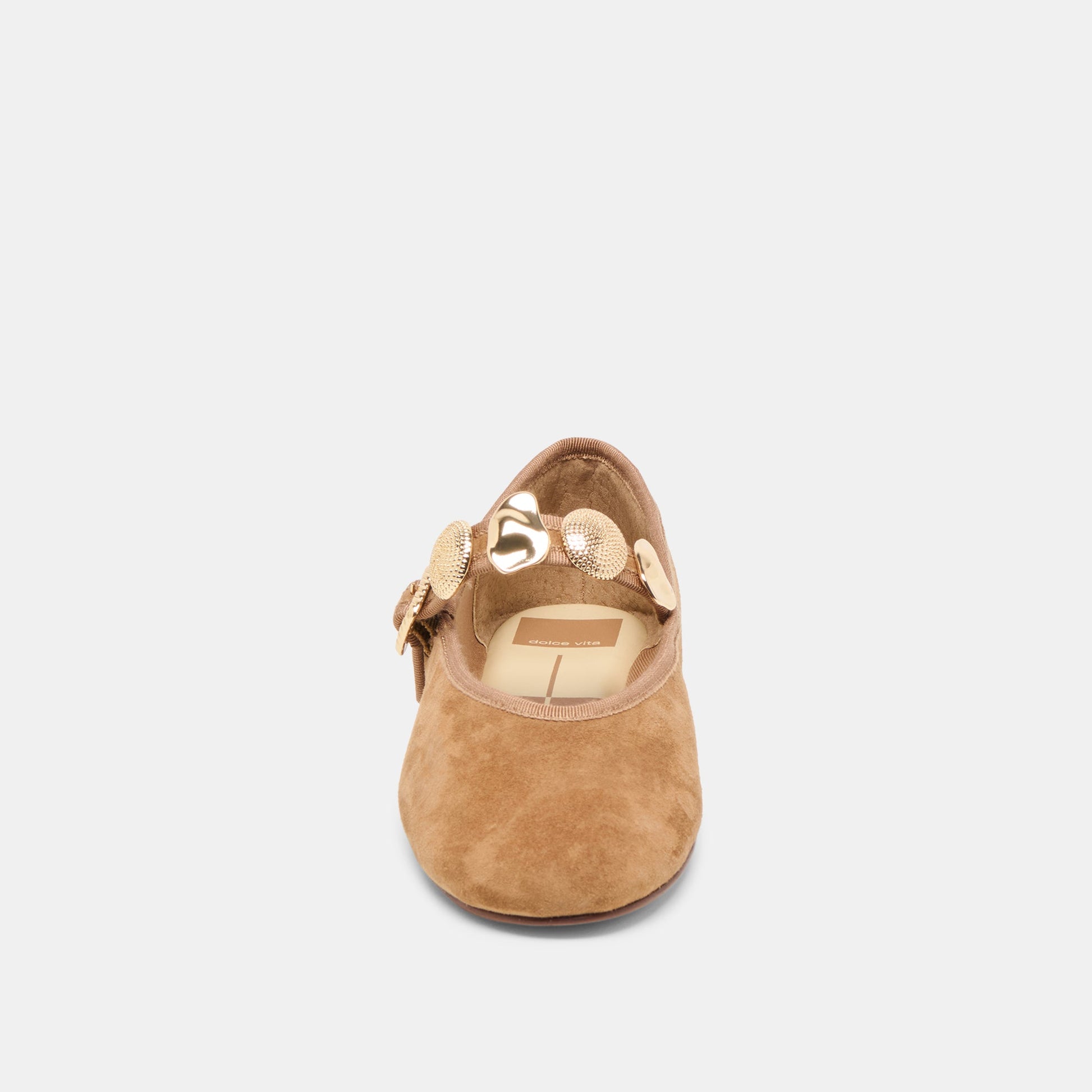 Relan Lt Brown Suede Ballet Flats