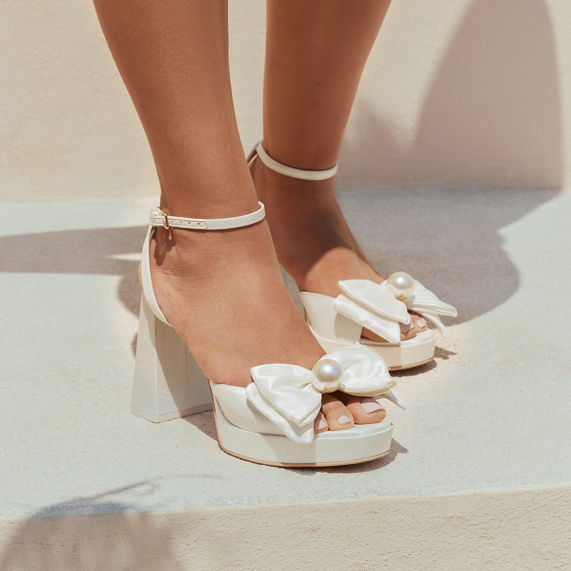 PATTON HEELS IVORY SATIN
 – Dolce Vita