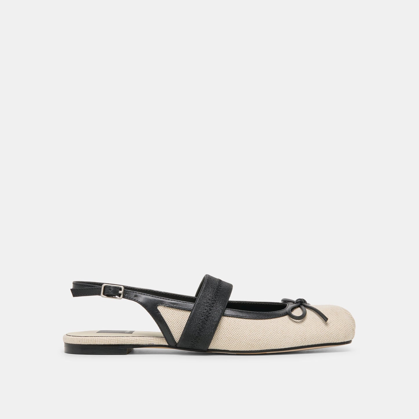 Grifan Natural Black Linen Flats
