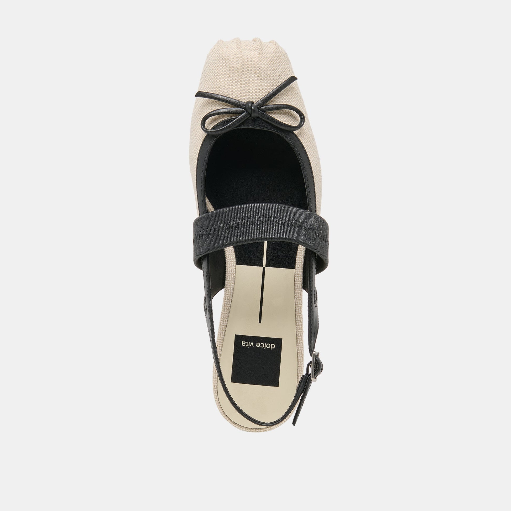 Grifan Natural Black Linen Flats