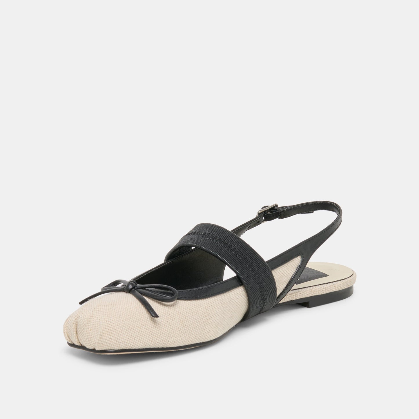 Grifan Natural Black Linen Flats