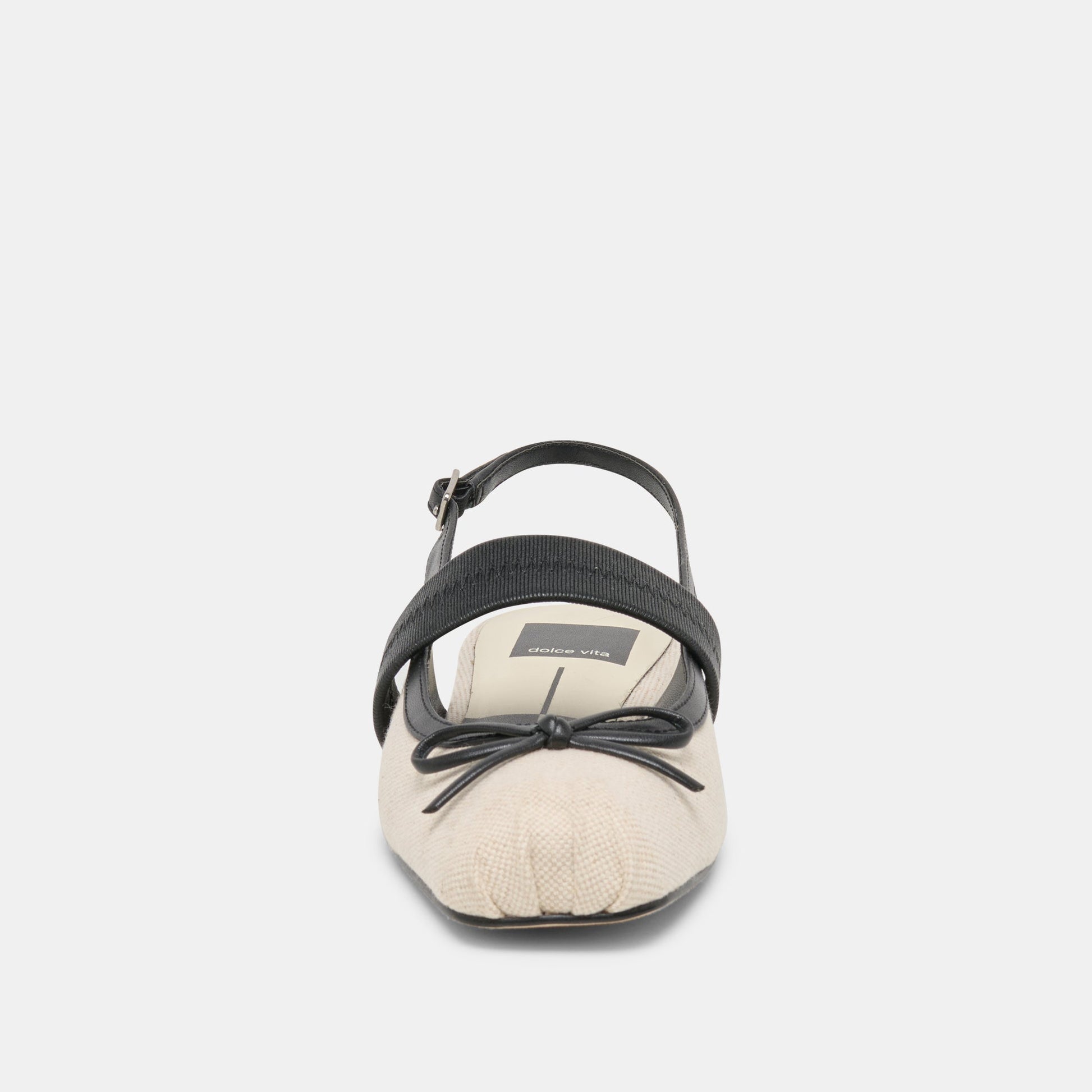 Grifan Natural Black Linen Flats