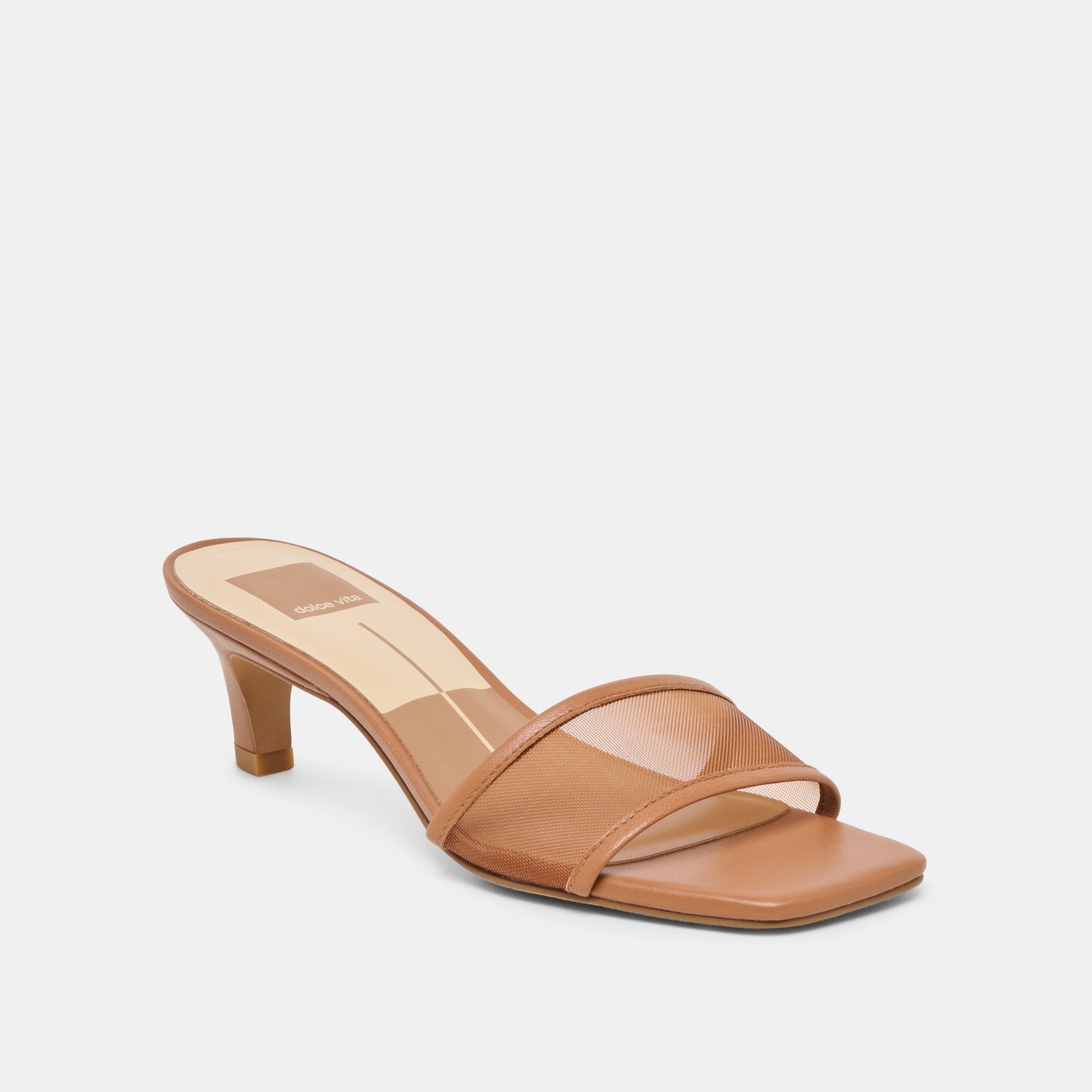 Rexa Mesh Caramel Mesh Heels